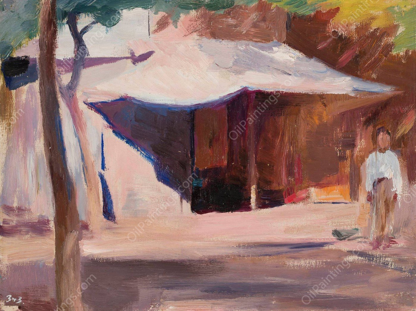 In front of a house. From the journey to Constantinople  by Jan Ciaglinski - Hand-Painted Oil Painting Reproduction