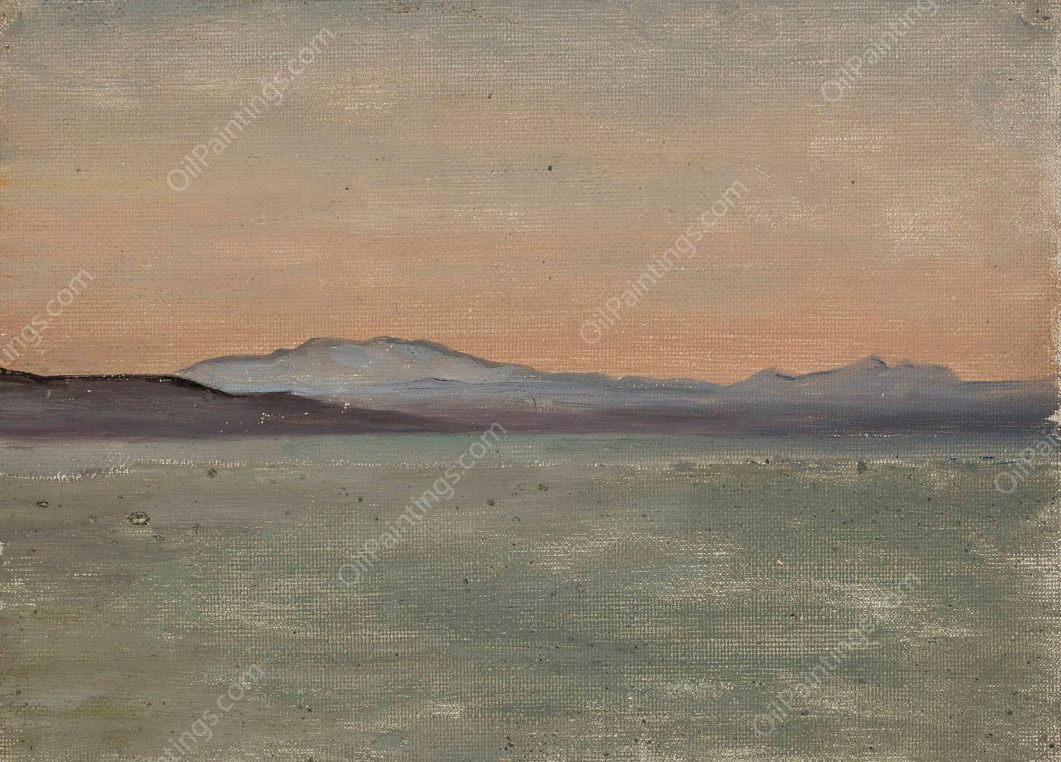 Lake Tiberias. From the journey to Palestine  by Jan Ciaglinski - Hand-Painted Oil Painting Reproduction