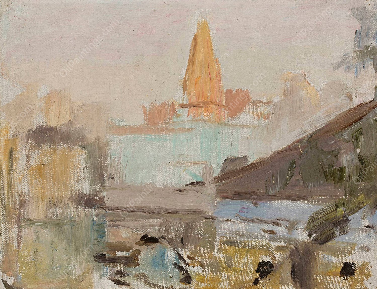 Mumbai. From the journey to India  by Jan Ciaglinski - Hand-Painted Oil Painting Reproduction