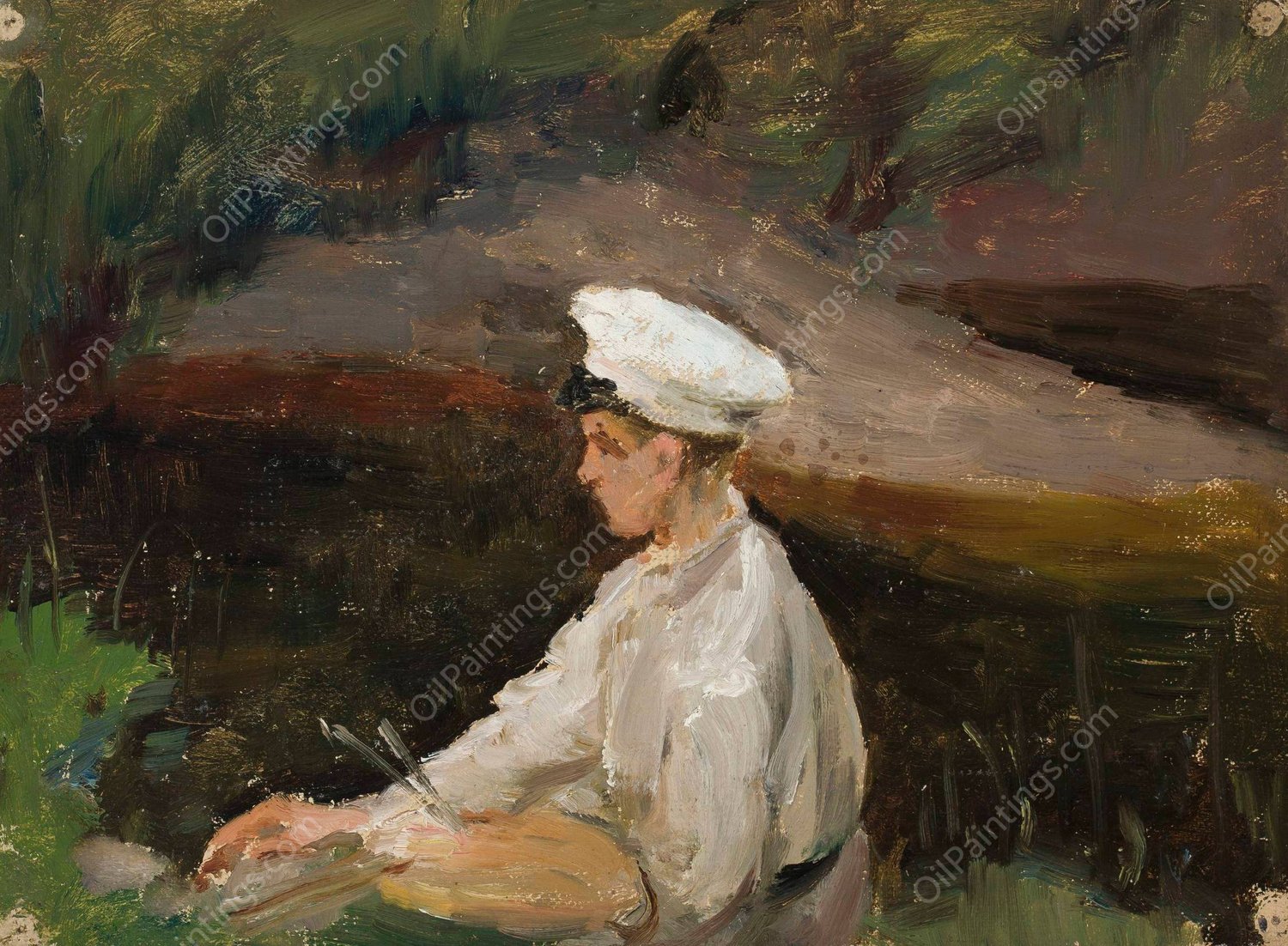 Portrait of Alexander Rubtsov  by Jan Ciaglinski - Hand-Painted Oil Painting Reproduction