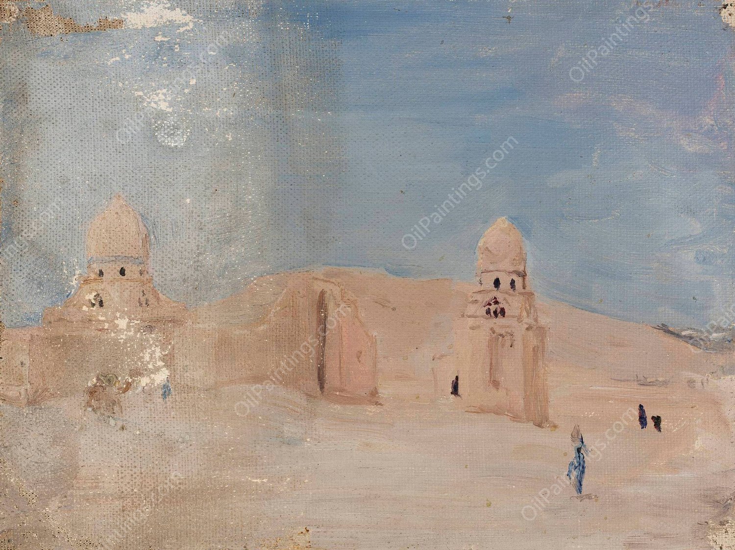 Temple. From the journey to Egypt 4  by Jan Ciaglinski - Hand-Painted Oil Painting Reproduction