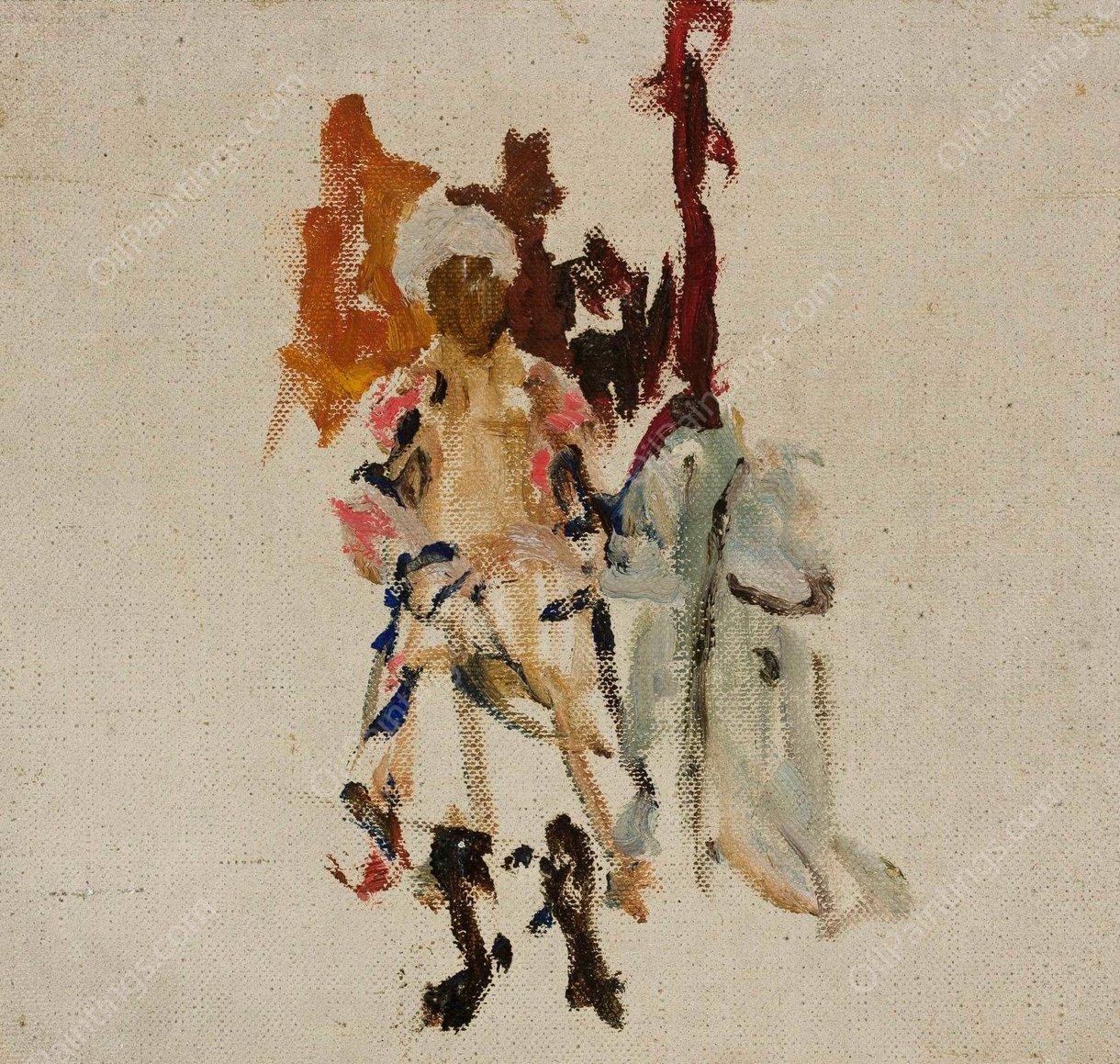 Turkestan - sketch of an inhabitant of Bukhara. From the journey to Turkestan  by Jan Ciaglinski - Hand-Painted Oil Painting Reproduction