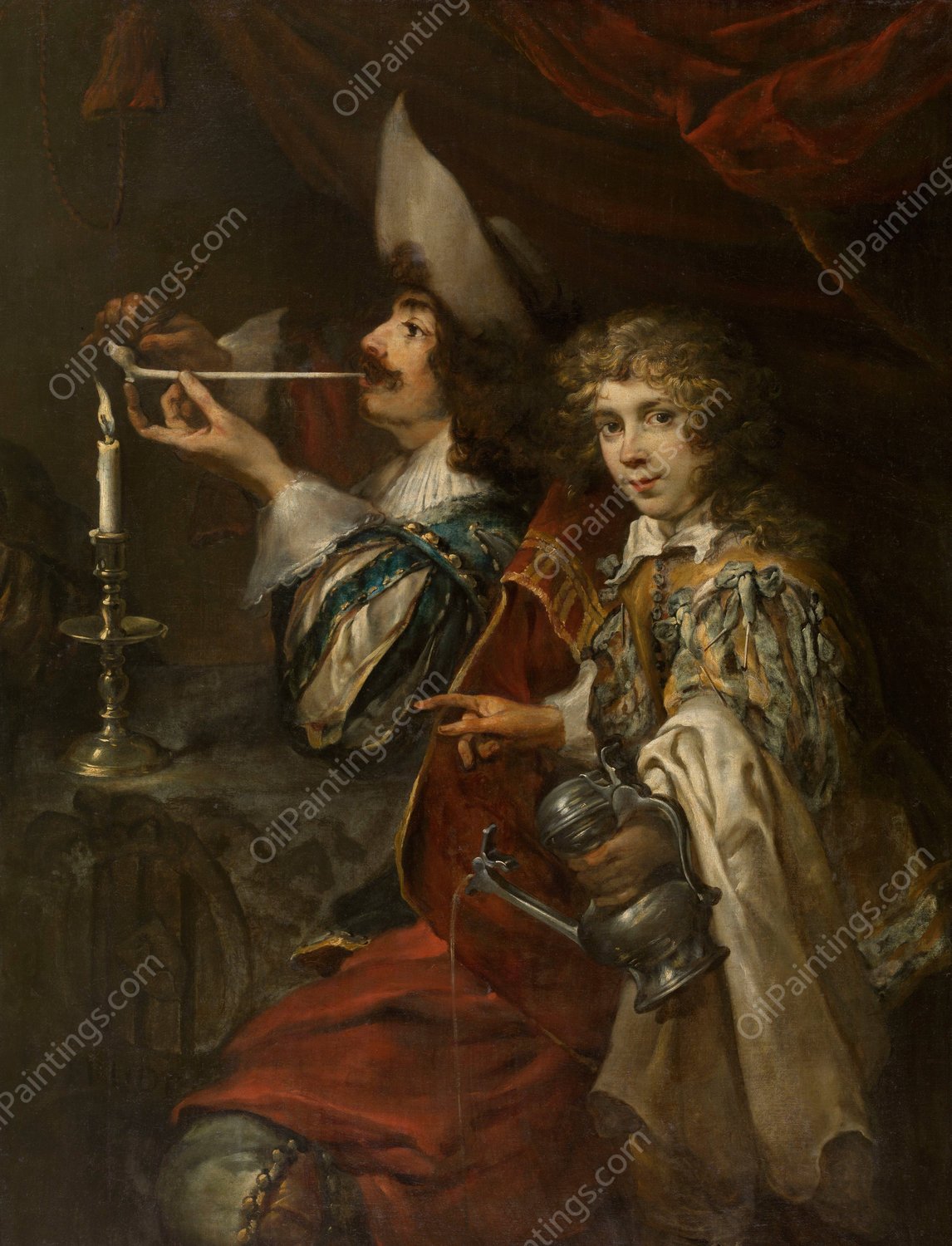 The Smoker by Jan Cossiers - Hand-Painted Oil Painting Reproduction