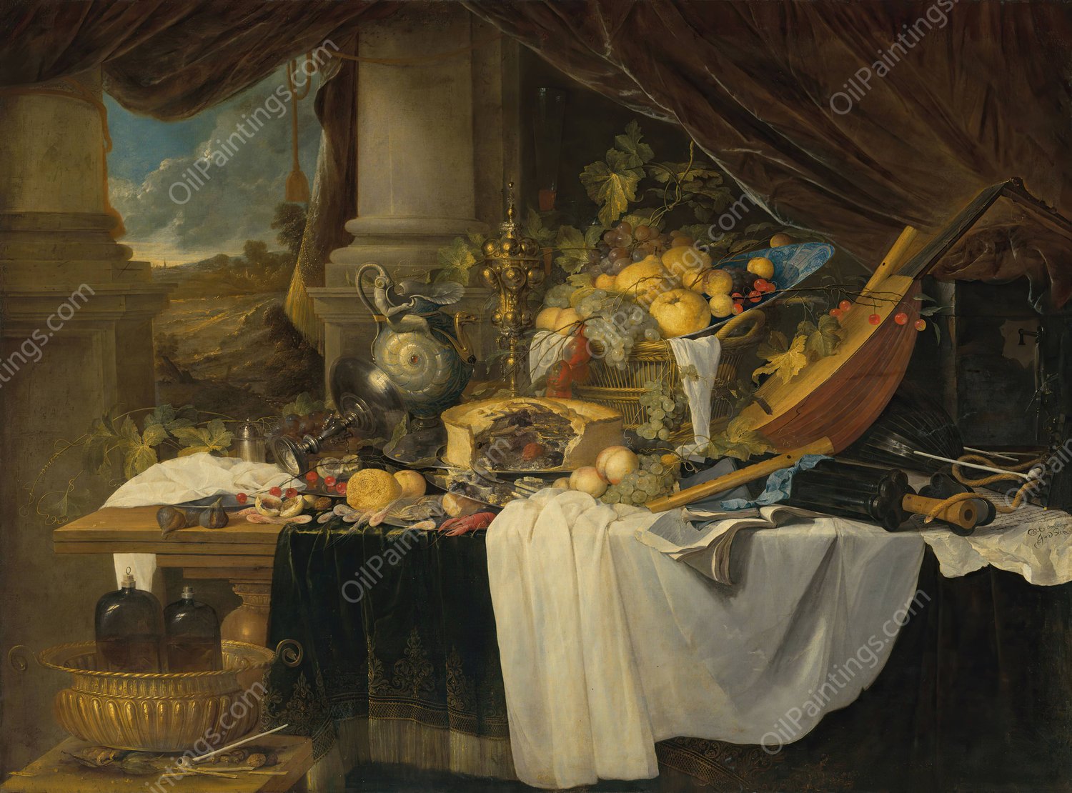 A banquet still life by Jan Davidsz De Heem - Hand-Painted Oil Painting Reproduction