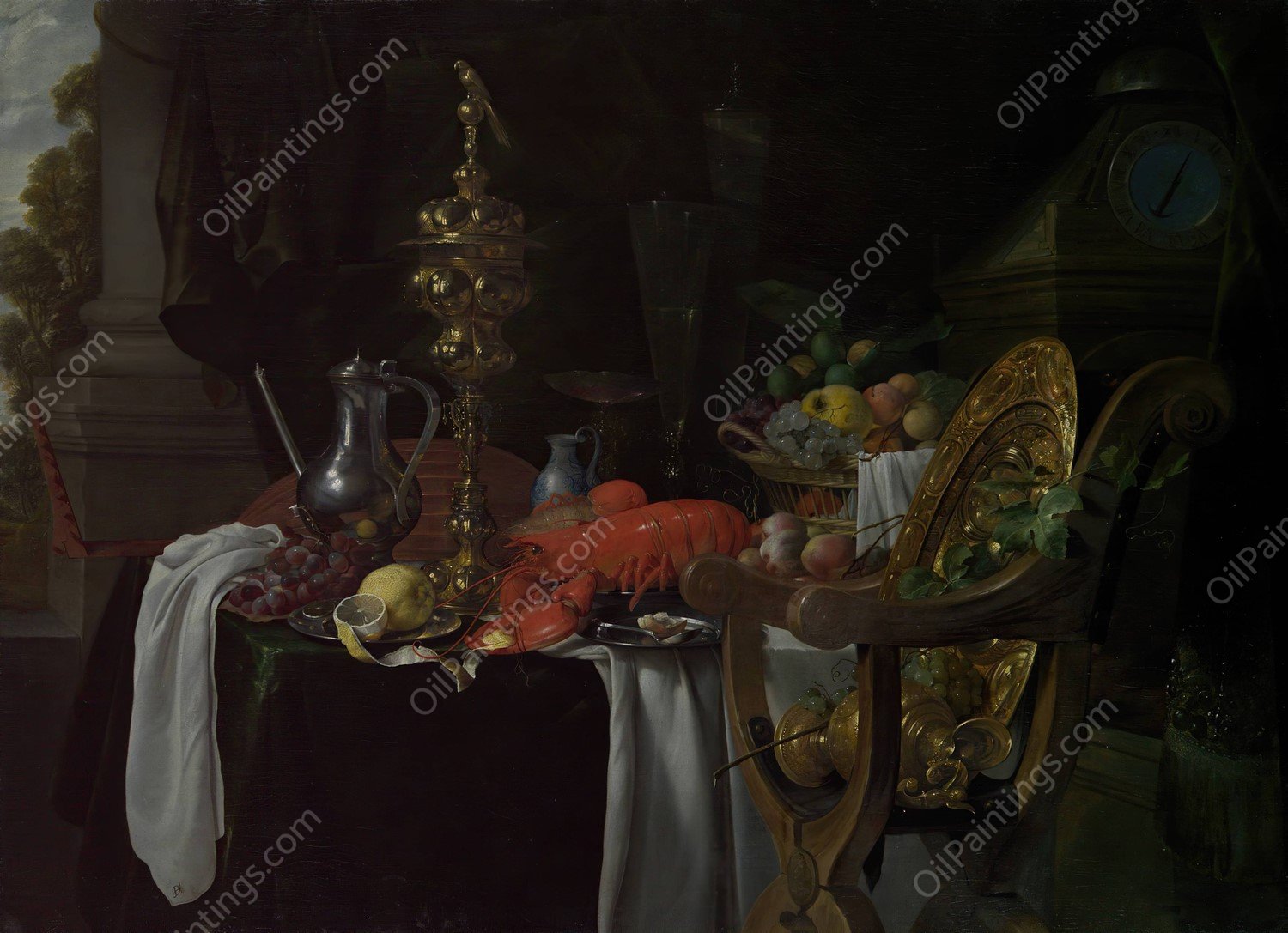 Still Life; A Banqueting Scene  by Jan Davidsz De Heem - Hand-Painted Oil Painting Reproduction