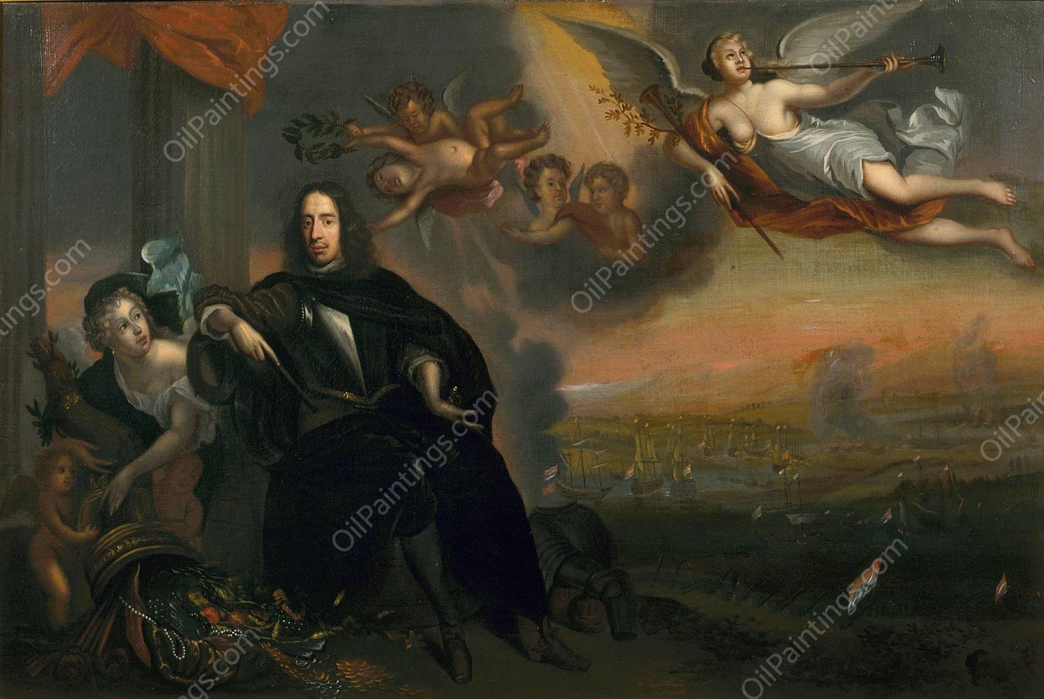 Allegory of Cornelis De Witt  by Jan De Baen - Hand-Painted Oil Painting Reproduction
