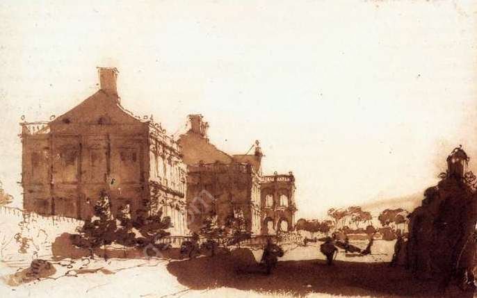 The Huis ter Nieuburch at Rijswijck, Seen from the Southwest by Jan De Bisschop - Hand-Painted Oil Painting Reproduction