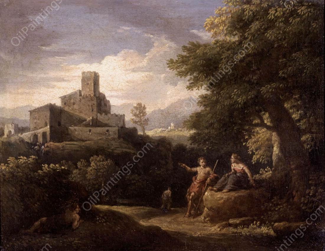 Arcadian Landscape by Jan Frans Van Bloemen - Hand-Painted Oil Painting Reproduction