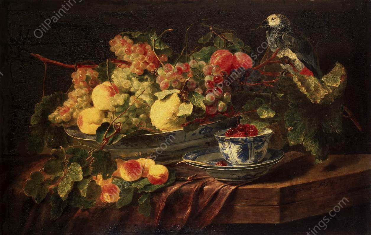 Still-Life with Fruits and Parrot by Jan Fyt - Hand-Painted Oil Painting Reproduction