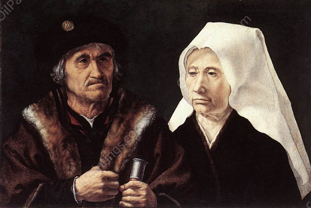 An Elderly Couple by Jan Gossaert (Mabuse) - Hand-Painted Oil Painting Reproduction