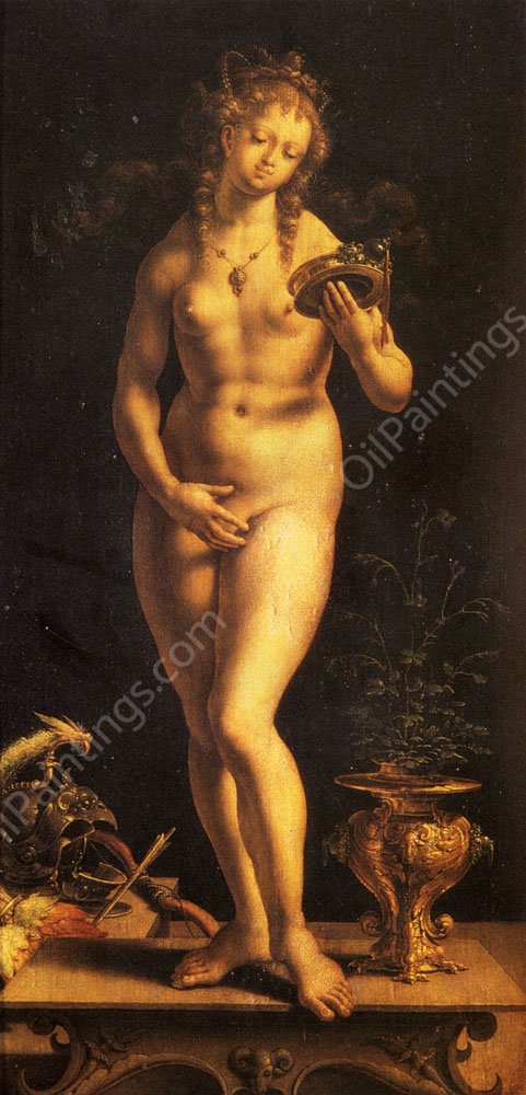 Venus and the Mirror by Jan Gossaert (Mabuse) - Hand-Painted Oil Painting Reproduction