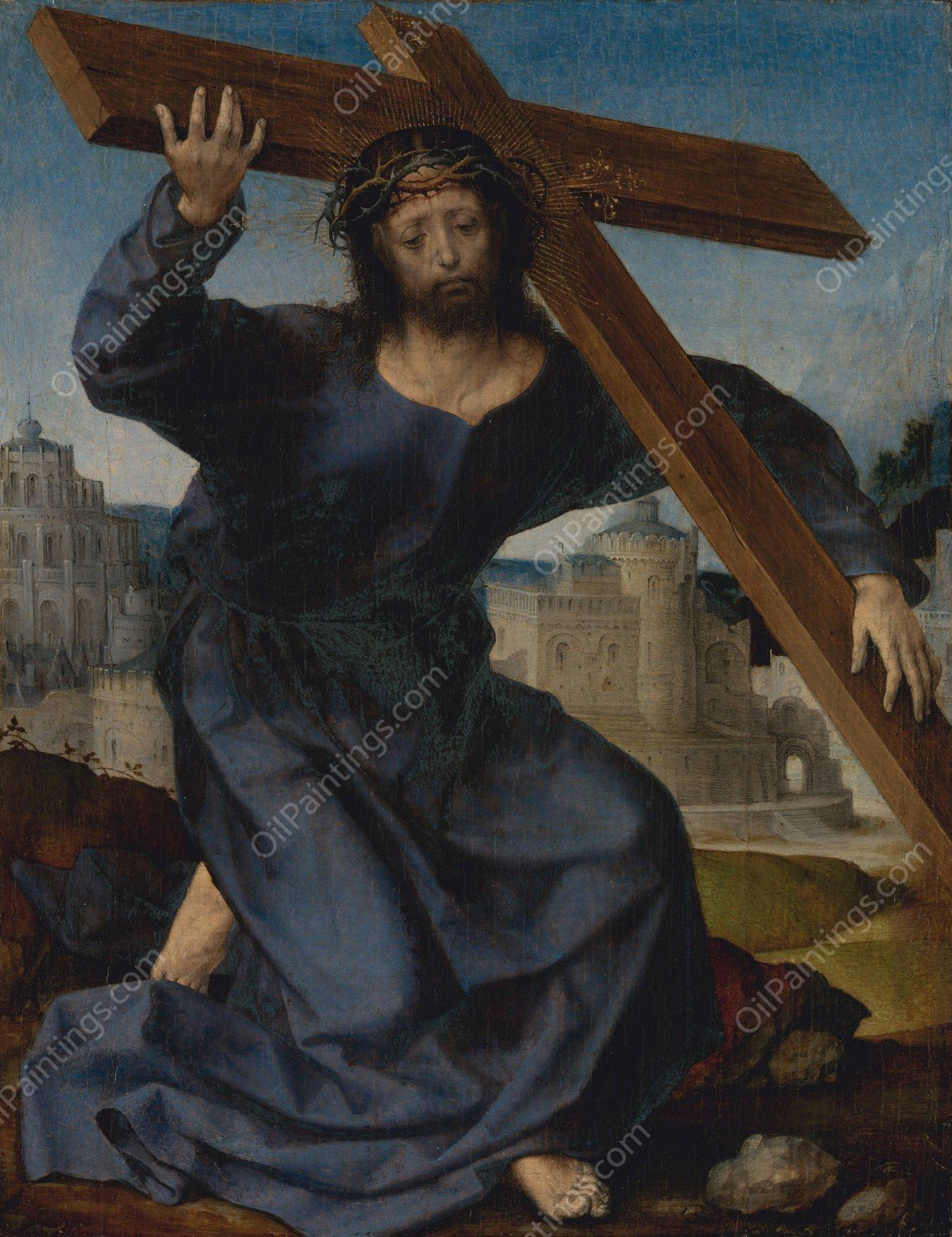 Christ Carrying the Cross  by Jan Gossaert - Hand-Painted Oil Painting Reproduction