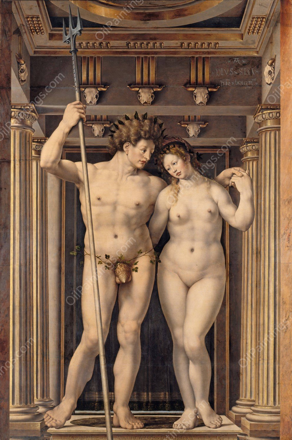 Neptune and Amphitrite  by Jan Gossaert - Hand-Painted Oil Painting Reproduction