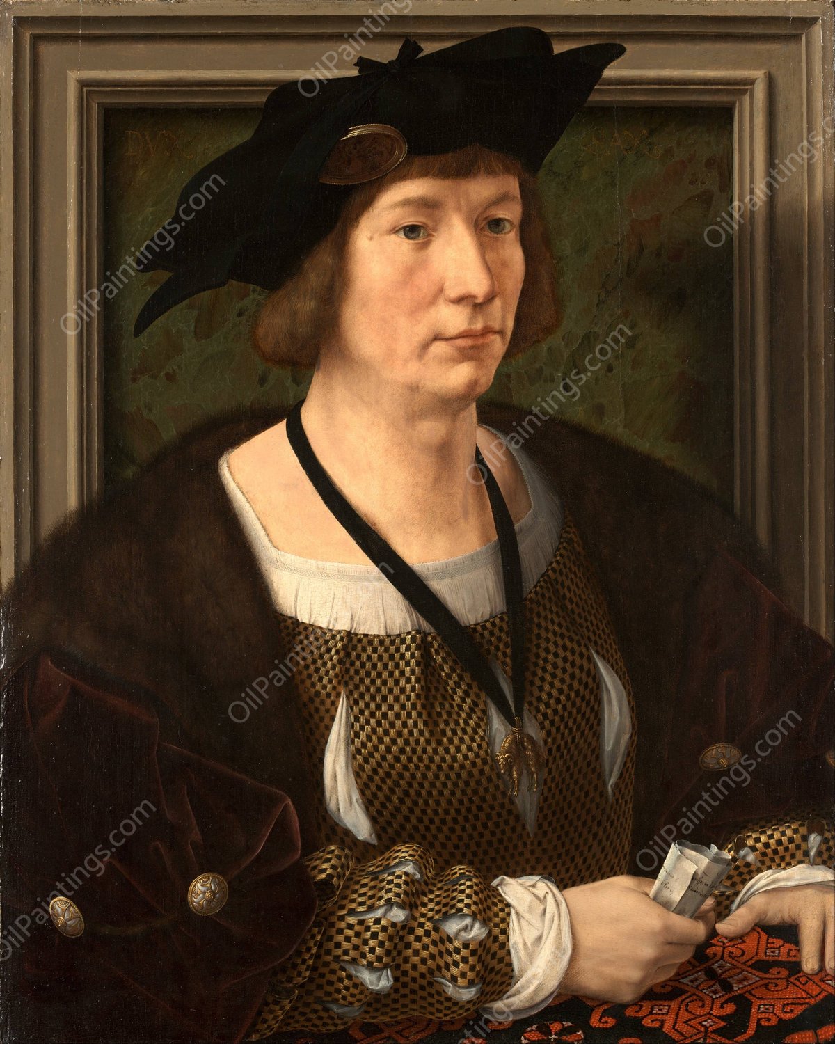 Portrait Of Hendrik III, Count Of Nassau-Breda  by Jan Gossaert - Hand-Painted Oil Painting Reproduction