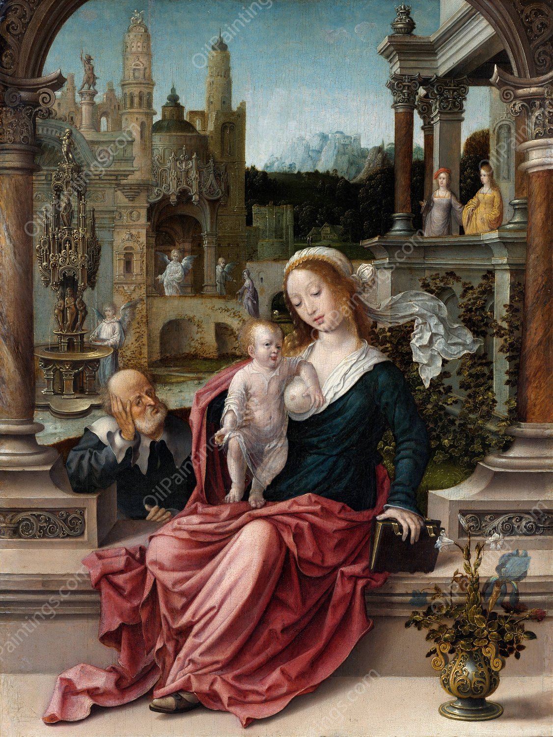 The Holy Family  by Jan Gossaert - Hand-Painted Oil Painting Reproduction