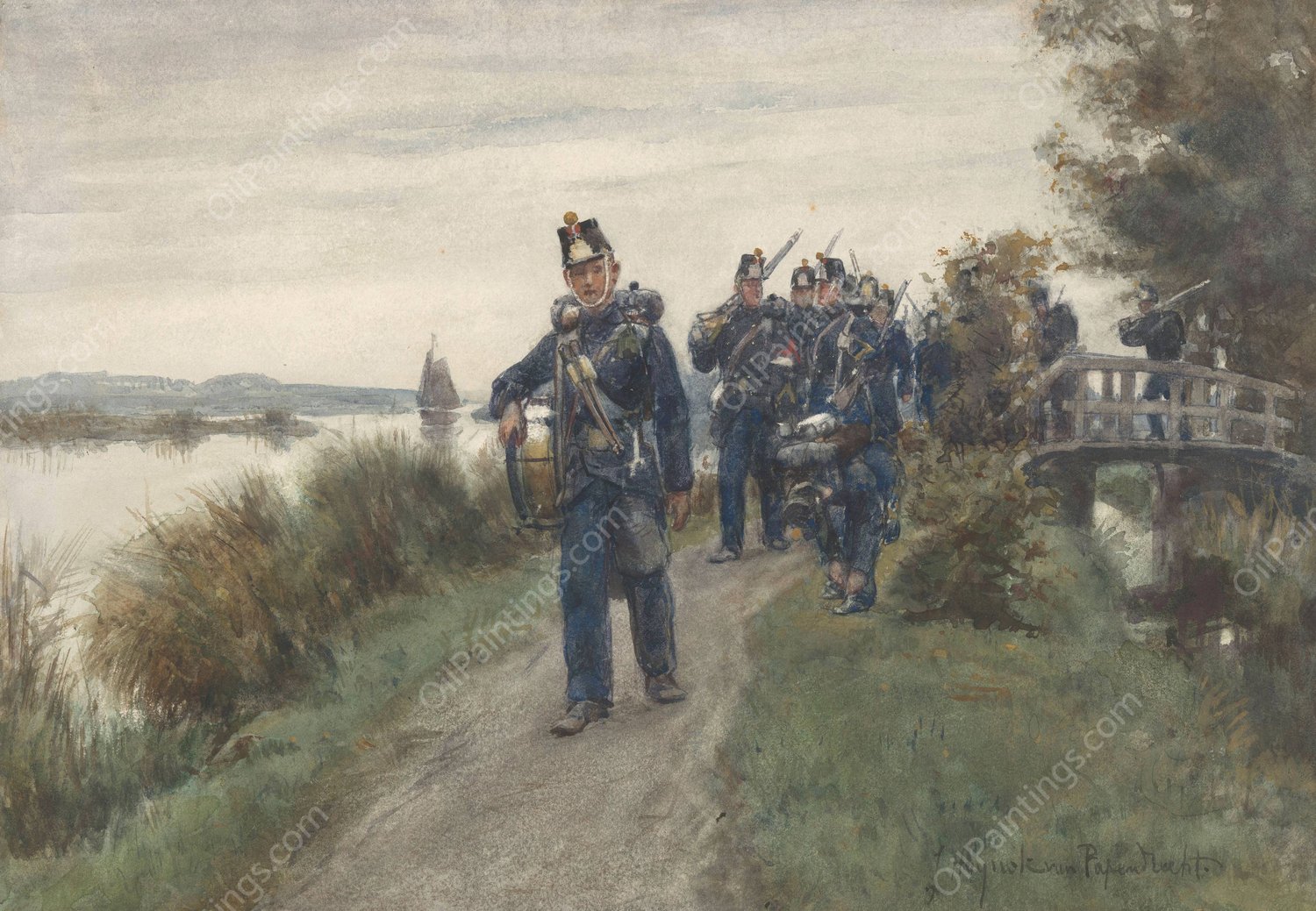 Patrouille van de infanterie  by Jan Hoynck Van Papendrecht - Hand-Painted Oil Painting Reproduction