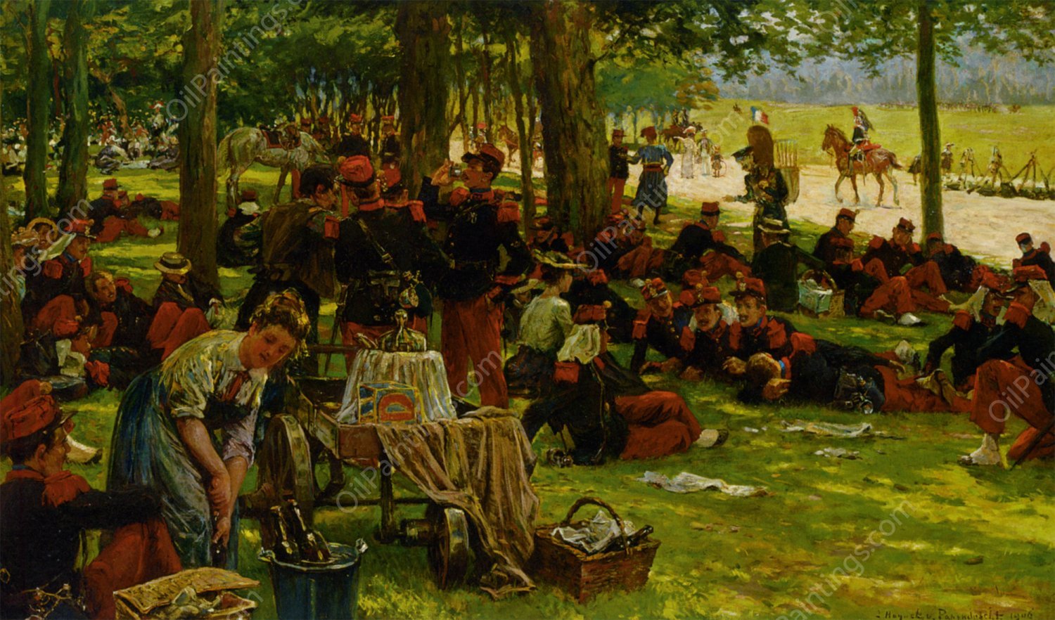 Picnic after the Parade by Jan Hoynck Van Papendrecht - Hand-Painted Oil Painting Reproduction
