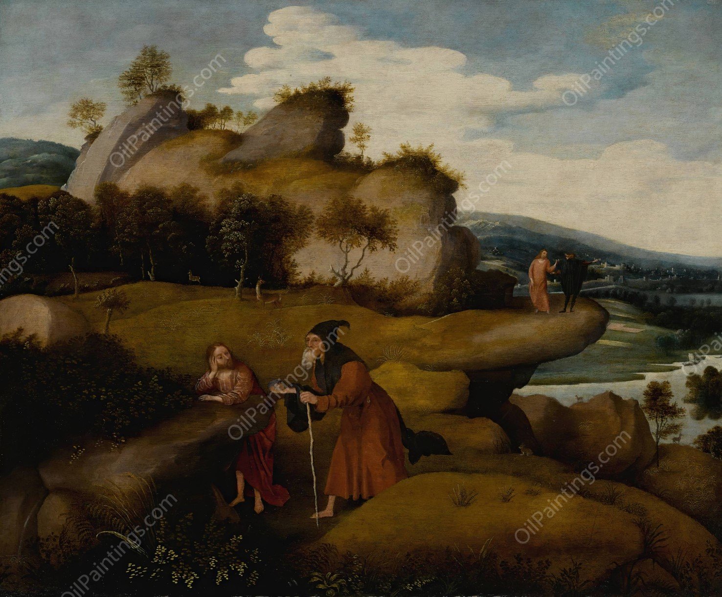 The Temptation of Christ by Jan Jansz Mostaert - Hand-Painted Oil Painting Reproduction