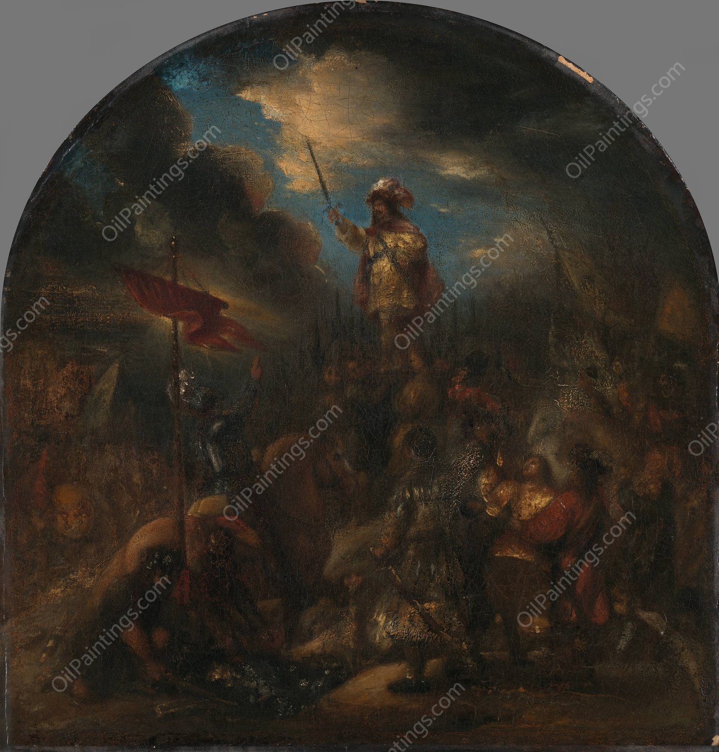 Brinio Raised on a Shield  by Jan Lievens - Hand-Painted Oil Painting Reproduction
