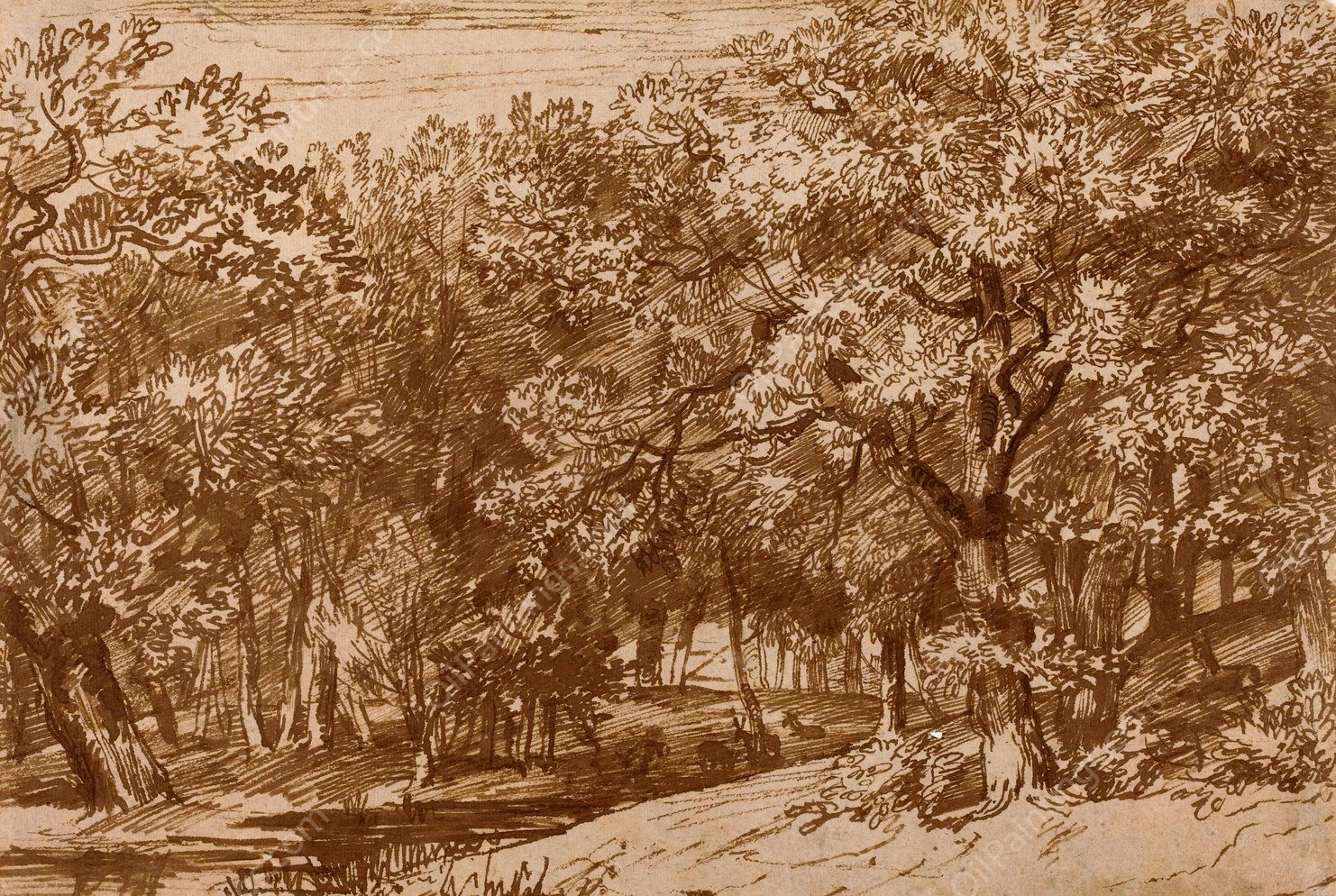 Deer Park by Jan Lievens - Hand-Painted Oil Painting Reproduction