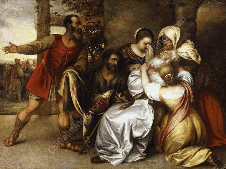 Jacob Receiving the Bloody Tunic of Joseph by Jan Lievens - Hand-Painted Oil Painting Reproduction