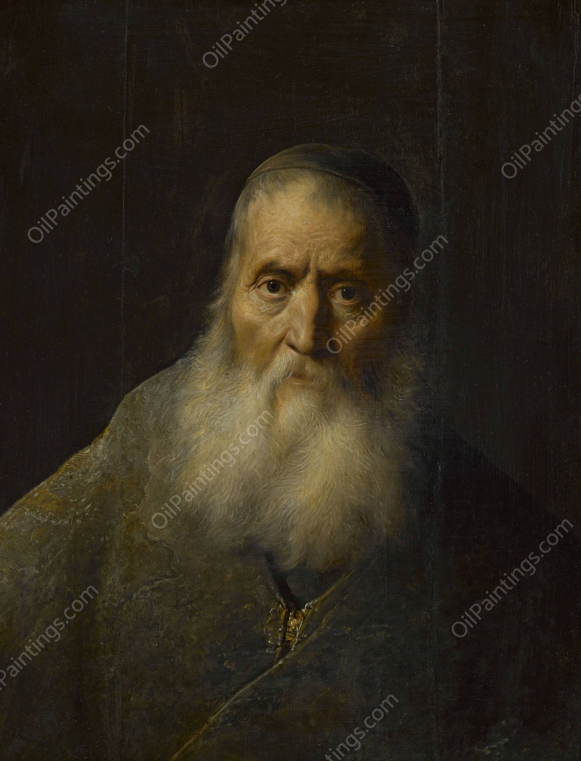 Old man in a skullcap  by Jan Lievens - Hand-Painted Oil Painting Reproduction