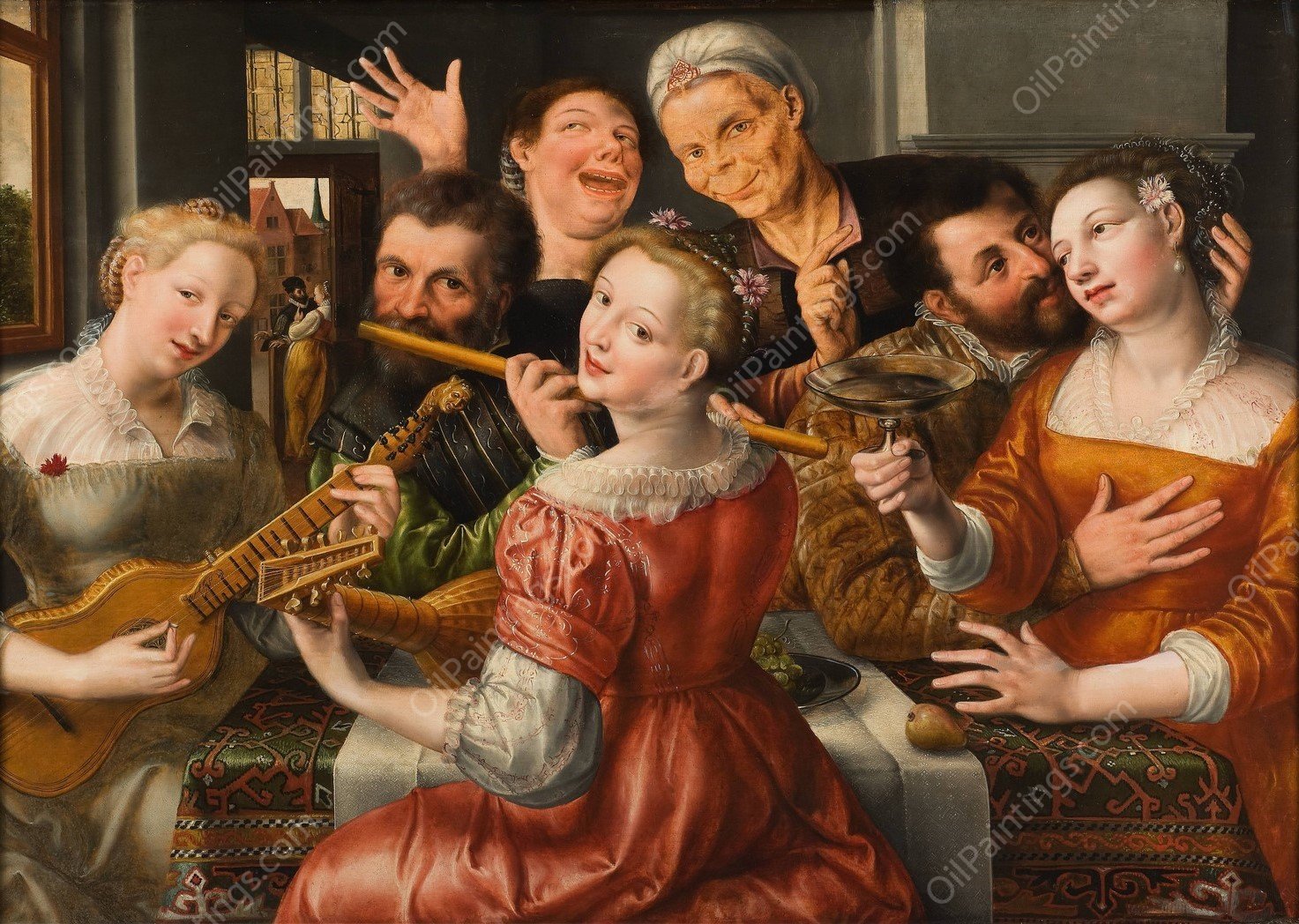 A Merry Company by Jan Massys - Hand-Painted Oil Painting Reproduction
