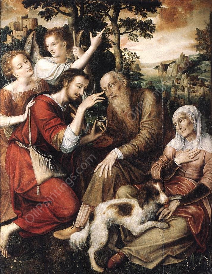 The Healing of Tobit by Jan Massys - Hand-Painted Oil Painting Reproduction