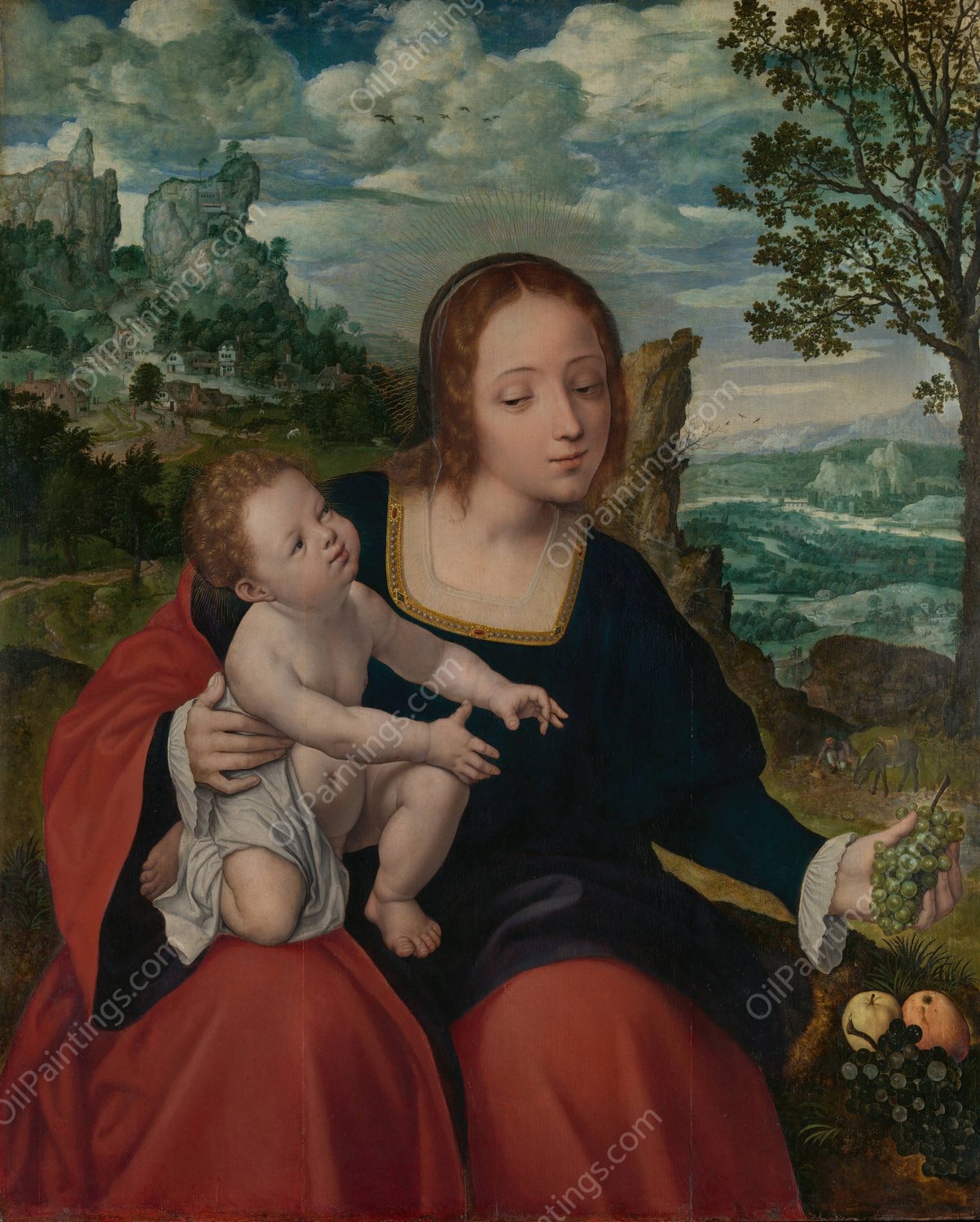 The Rest on the Flight into Egypt  by Jan Massys - Hand-Painted Oil Painting Reproduction