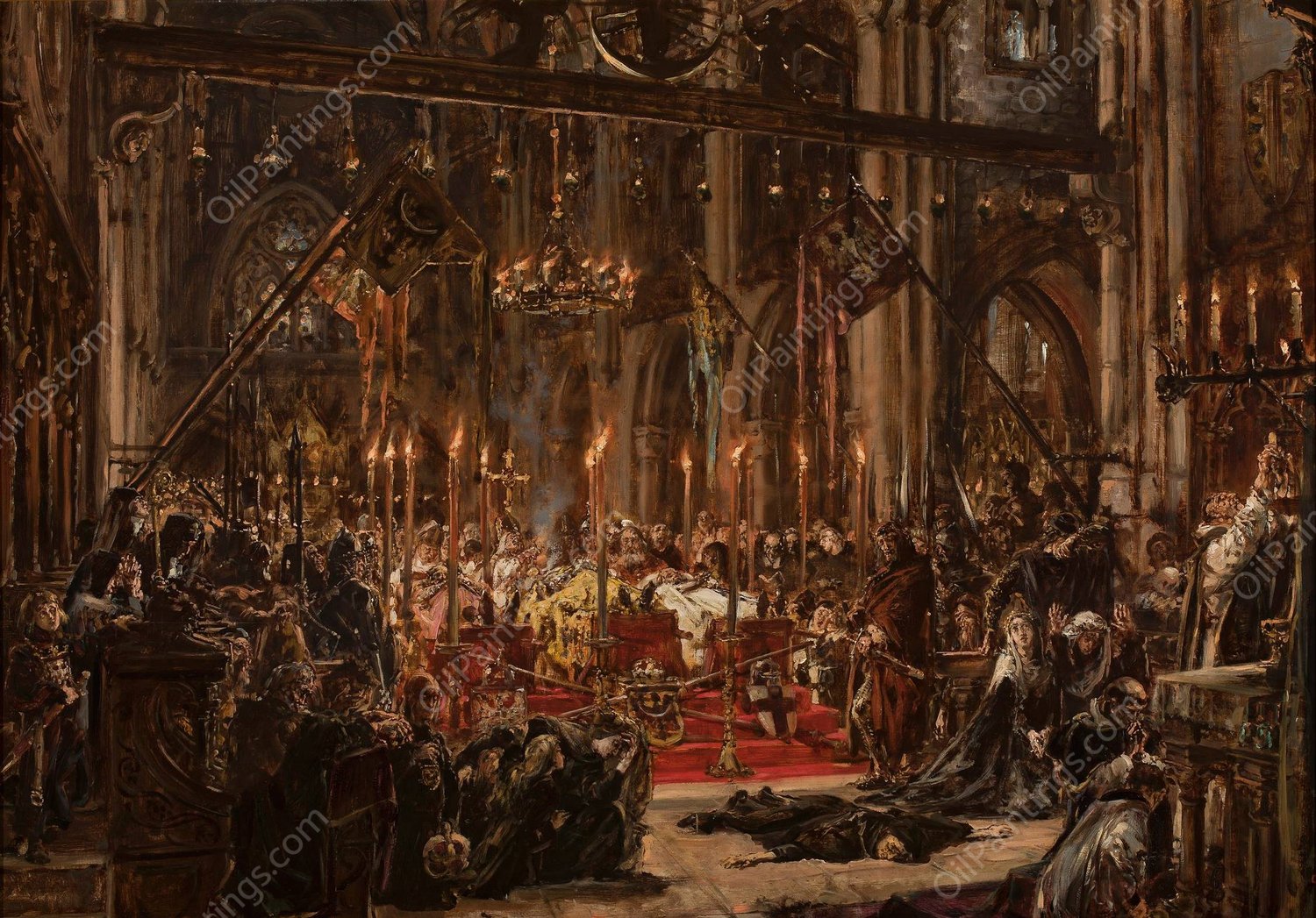 Defeat at Legnica, from the series 'History of Civilization in Poland'  by Jan Matejko - Hand-Painted Oil Painting Reproduction