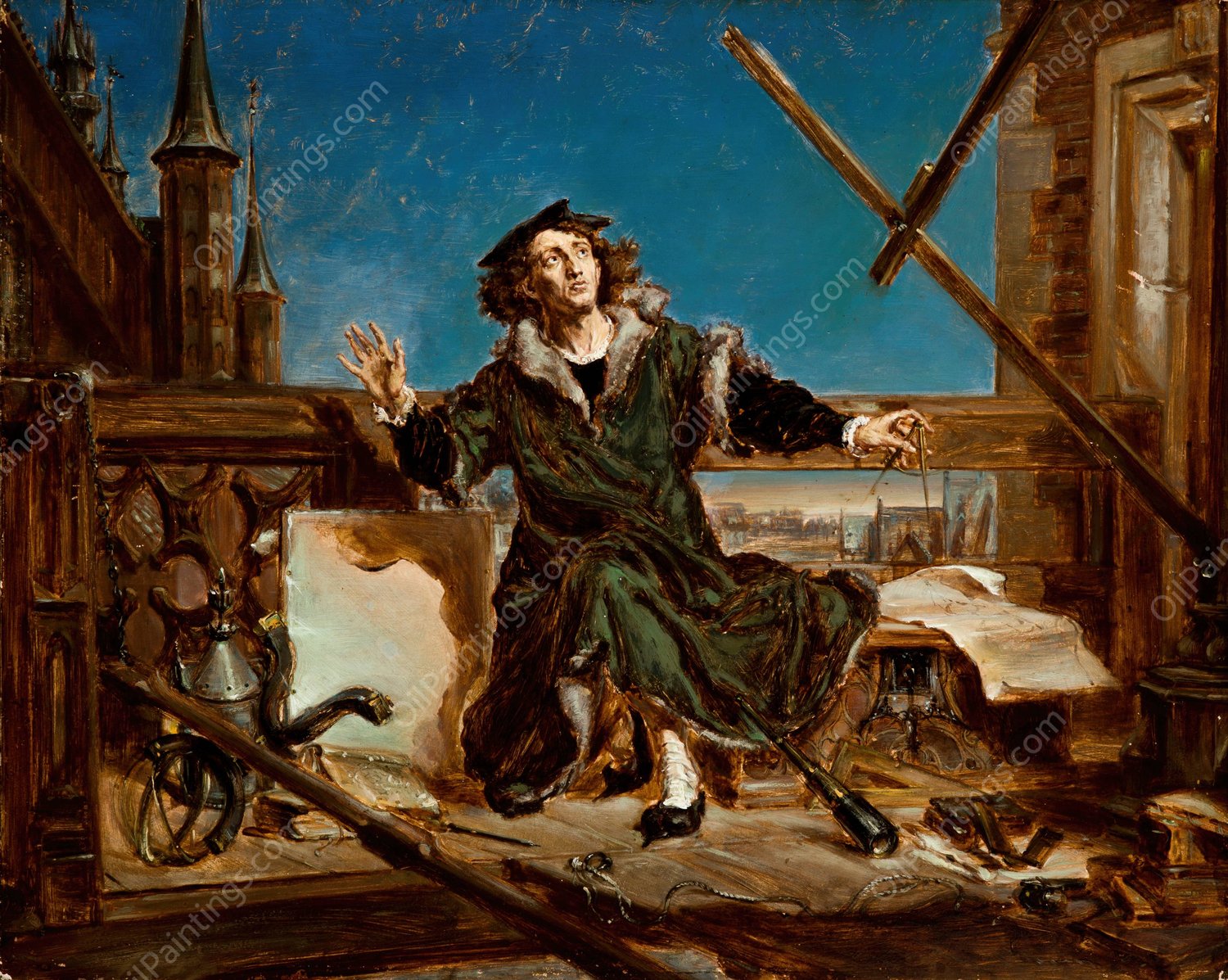 Nicolaus Copernicus  by Jan Matejko - Hand-Painted Oil Painting Reproduction
