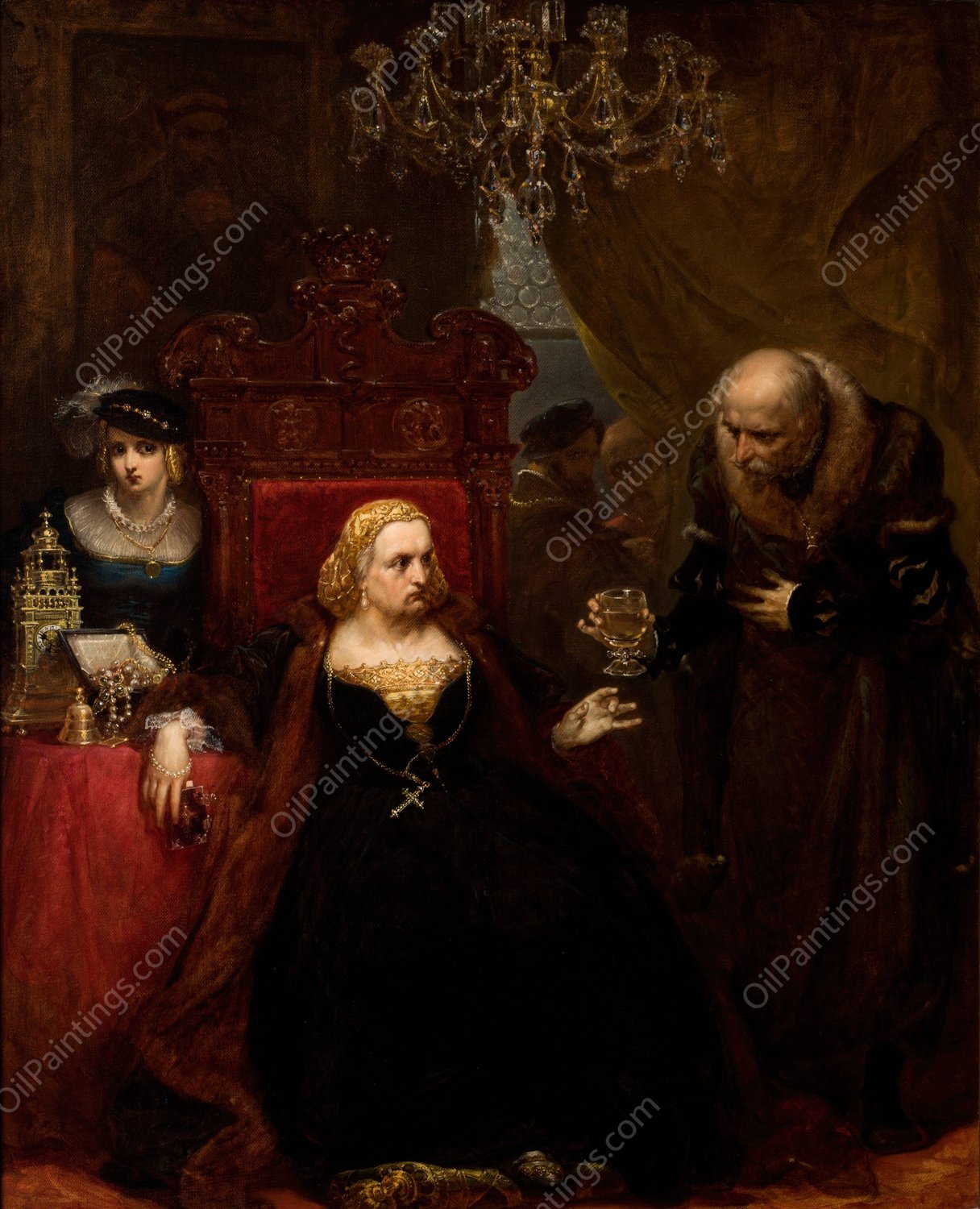 Poisoning of Queen Bona  by Jan Matejko - Hand-Painted Oil Painting Reproduction