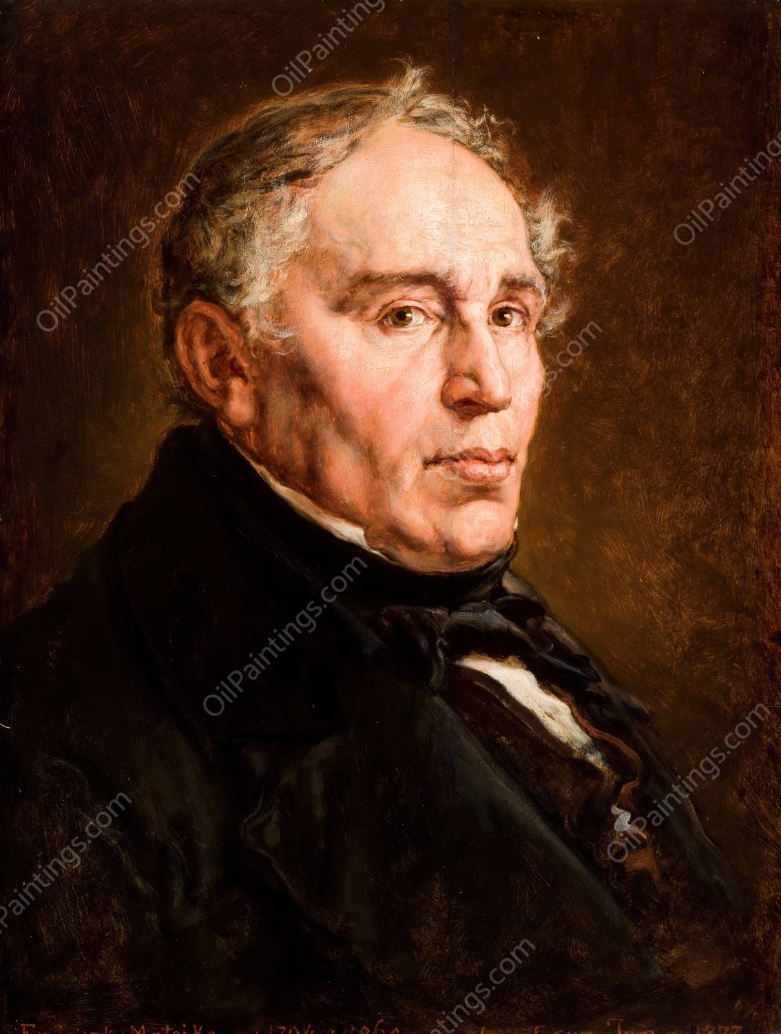 Portrait of Franciszek Matejko, Artist's Father by Jan Matejko - Hand-Painted Oil Painting Reproduction