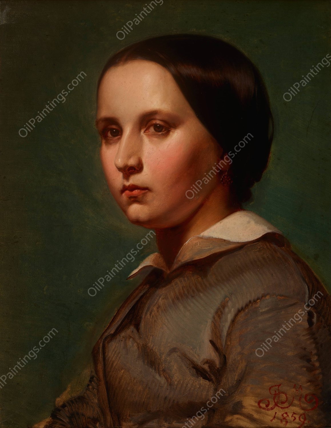 Portrait of Maria Matejko  by Jan Matejko - Hand-Painted Oil Painting Reproduction