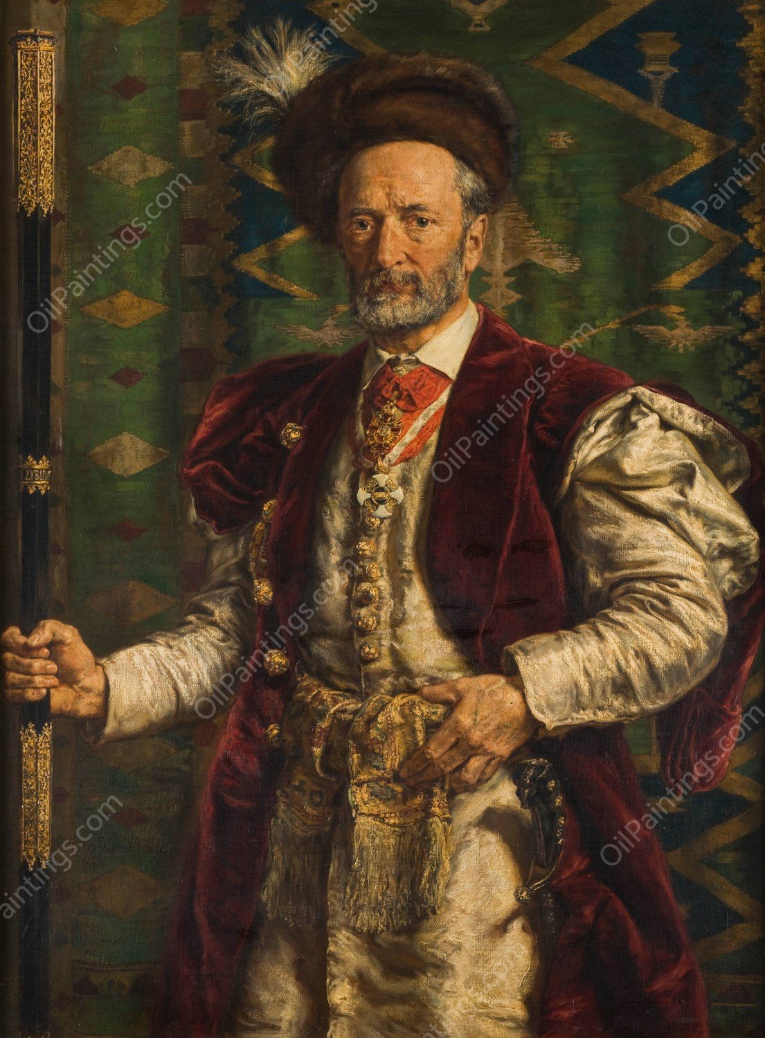 Portrait of Mikolaj Zyblikiewicz  by Jan Matejko - Hand-Painted Oil Painting Reproduction