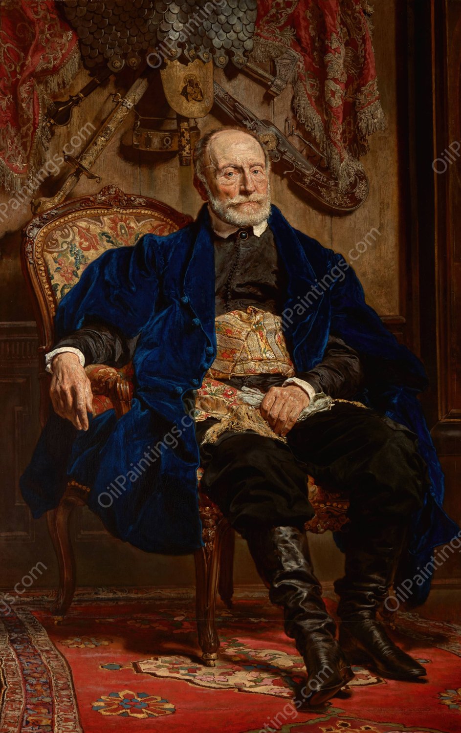 Portrait of Piotr Moszynski  by Jan Matejko - Hand-Painted Oil Painting Reproduction