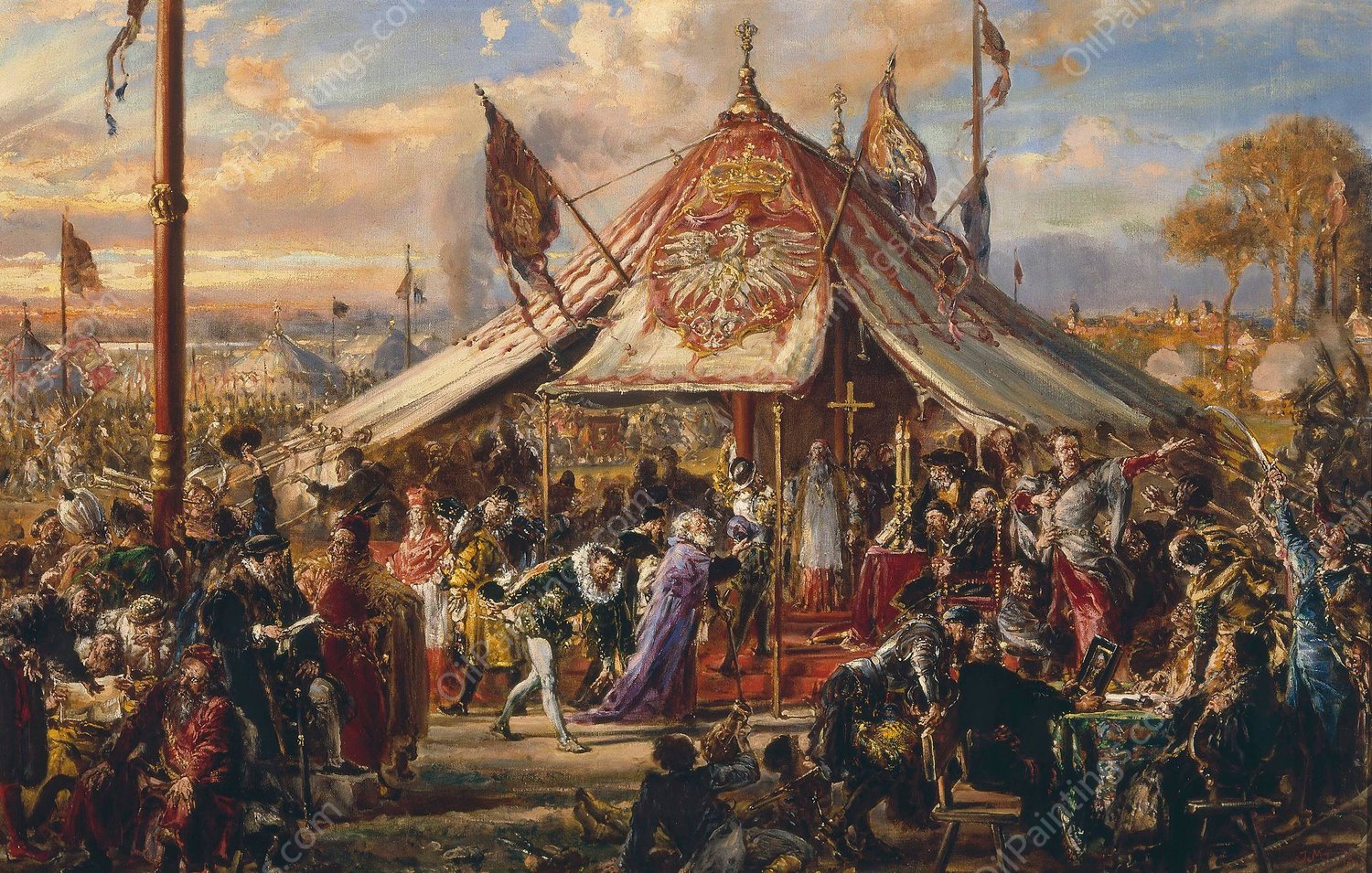 Power of Commonwealth at its Zenith, from the series “History of Civilization in Poland”  by Jan Matejko - Hand-Painted Oil Painting Reproduction