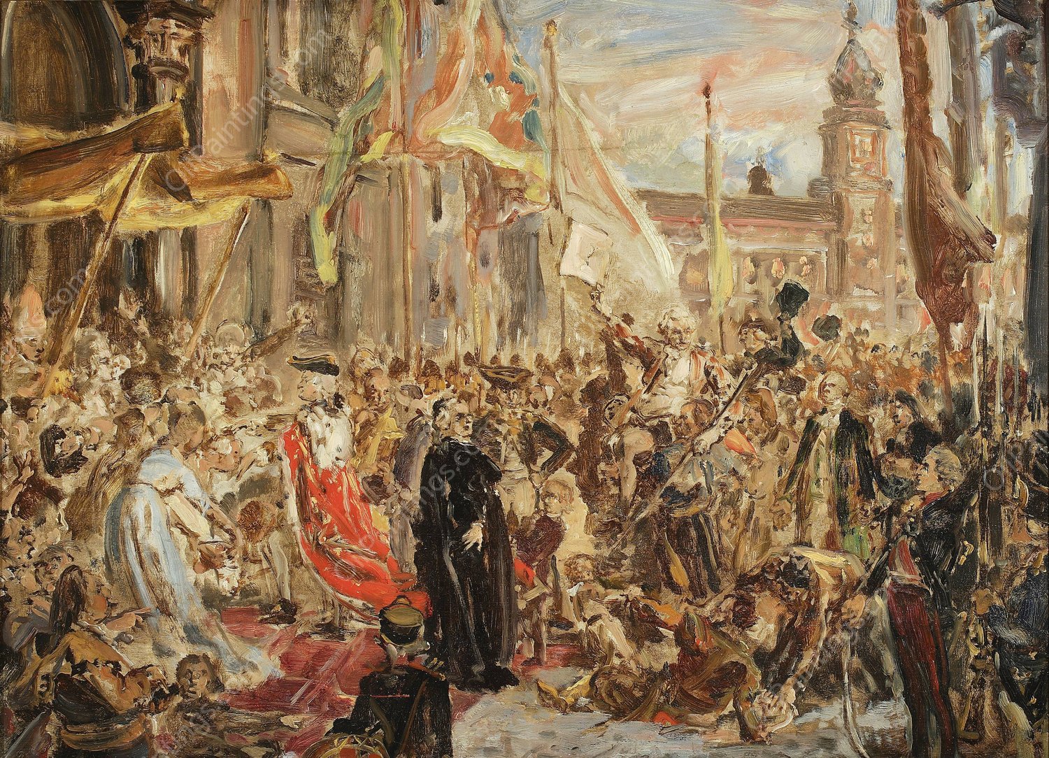 Sketch for the painting 'Constitution of the 3 May'  by Jan Matejko - Hand-Painted Oil Painting Reproduction