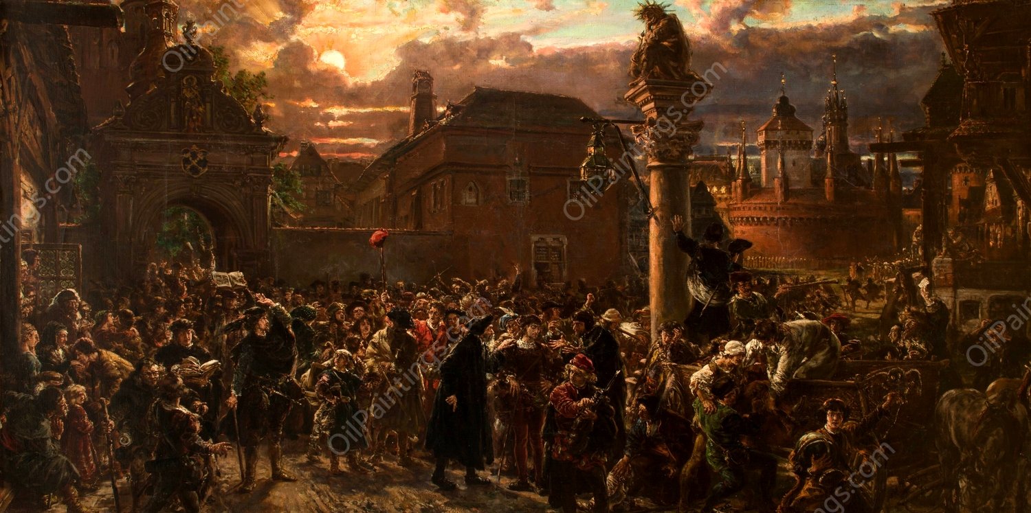 Students Leaving Krakow in 1549  by Jan Matejko - Hand-Painted Oil Painting Reproduction