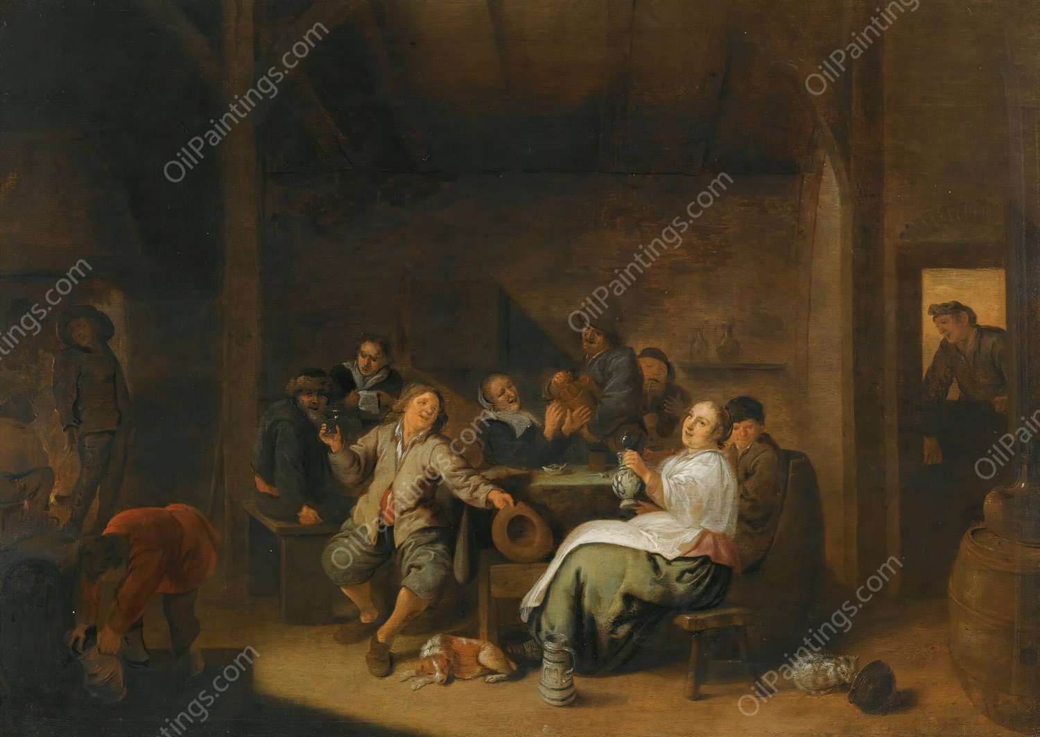 Merry Company In An Inn by Jan Miense Molenaer - Hand-Painted Oil Painting Reproduction