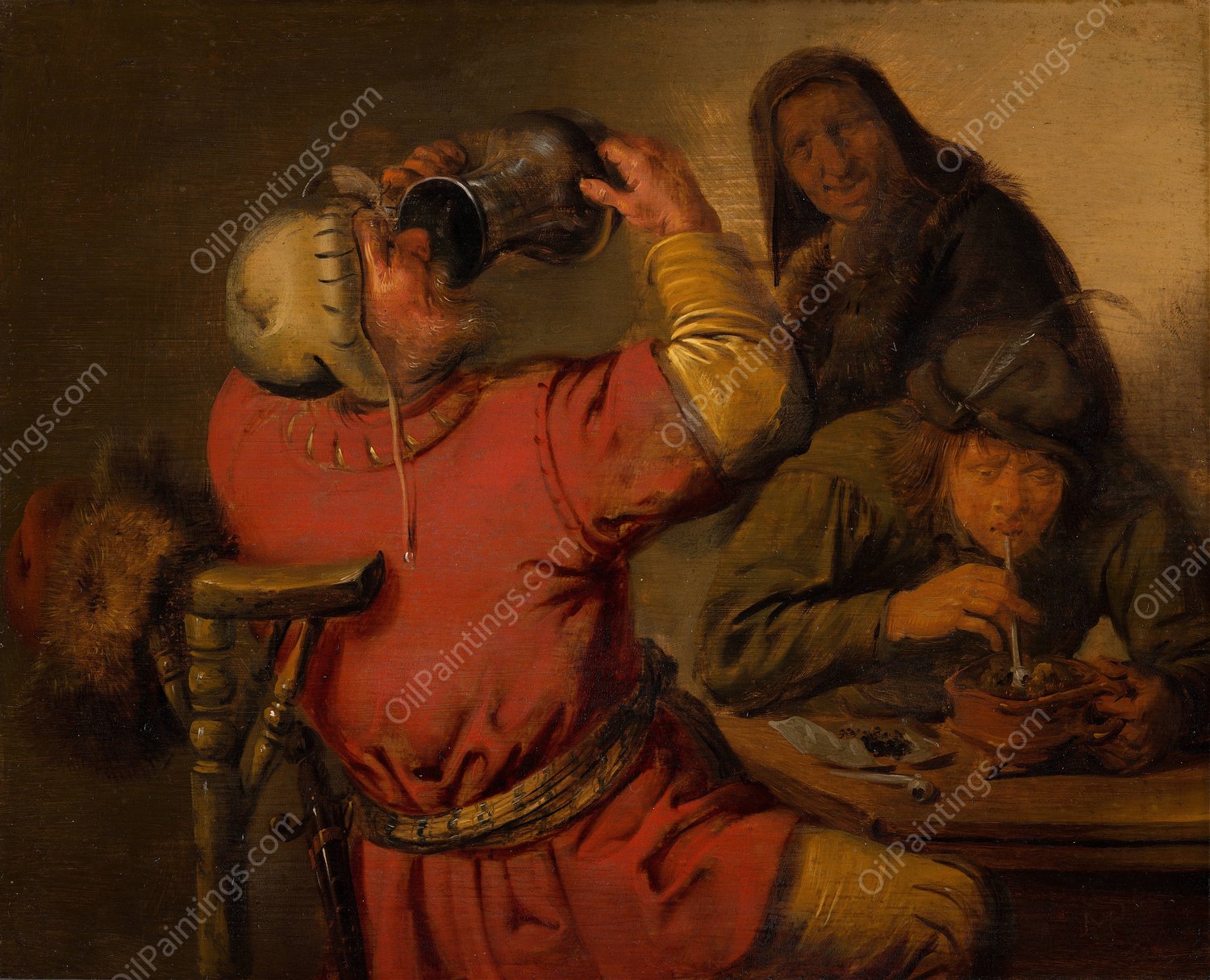 The Five Senses, Taste  by Jan Miense Molenaer - Hand-Painted Oil Painting Reproduction
