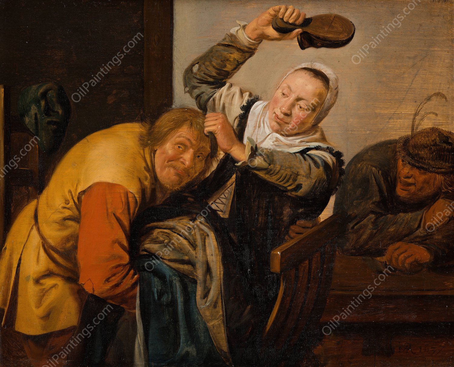 The Five Senses, Touch  by Jan Miense Molenaer - Hand-Painted Oil Painting Reproduction