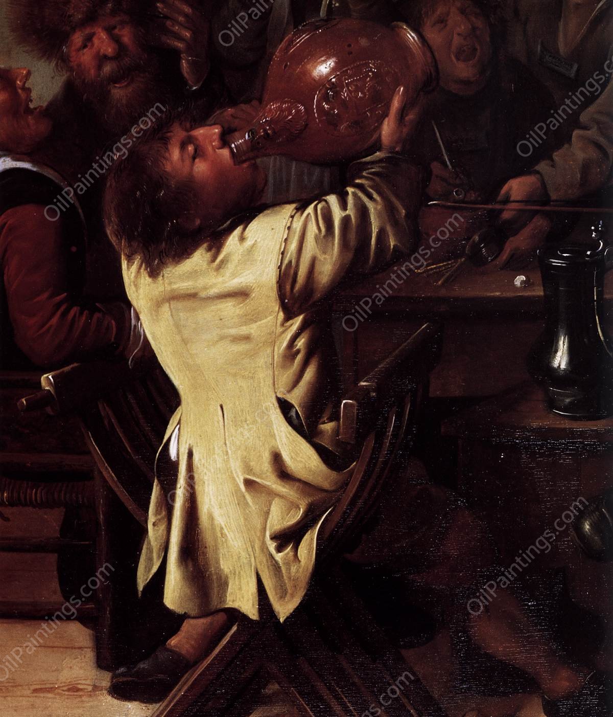 The King Drinks Detail by Jan Miense Molenaer - Hand-Painted Oil Painting Reproduction