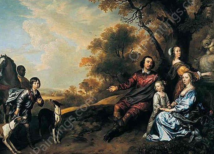 Family Group Portrait by Jan Mytens - Hand-Painted Oil Painting Reproduction