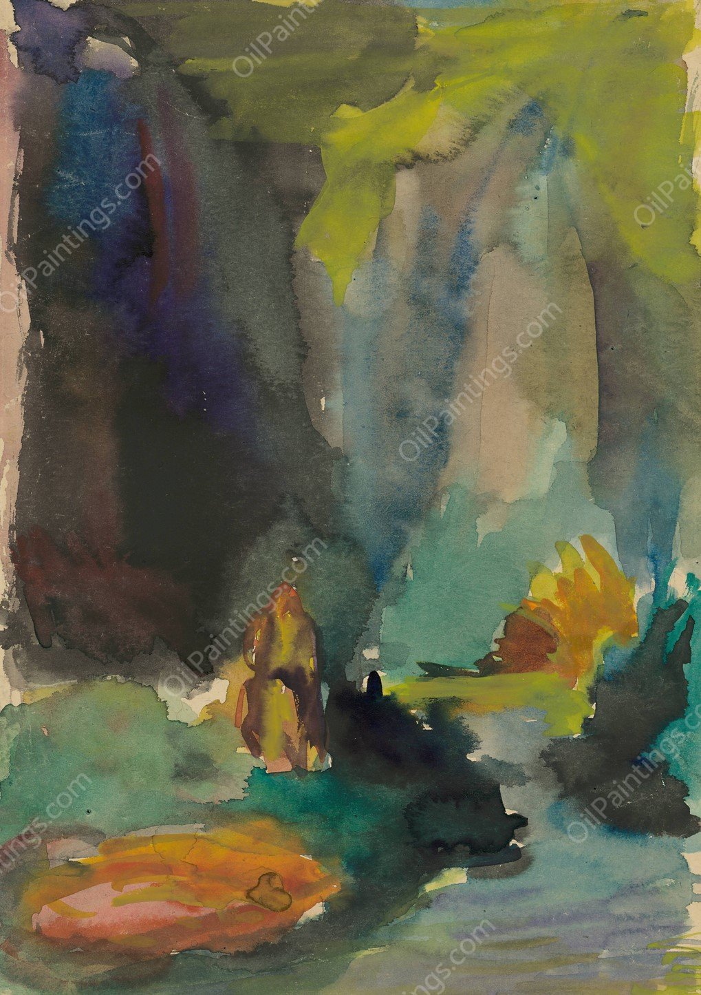 By the River  by Jan Novak - Hand-Painted Oil Painting Reproduction