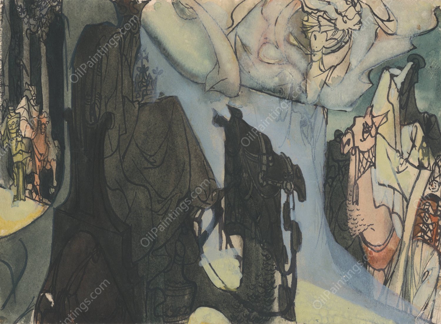 Camel Train by Jan Novak - Hand-Painted Oil Painting Reproduction