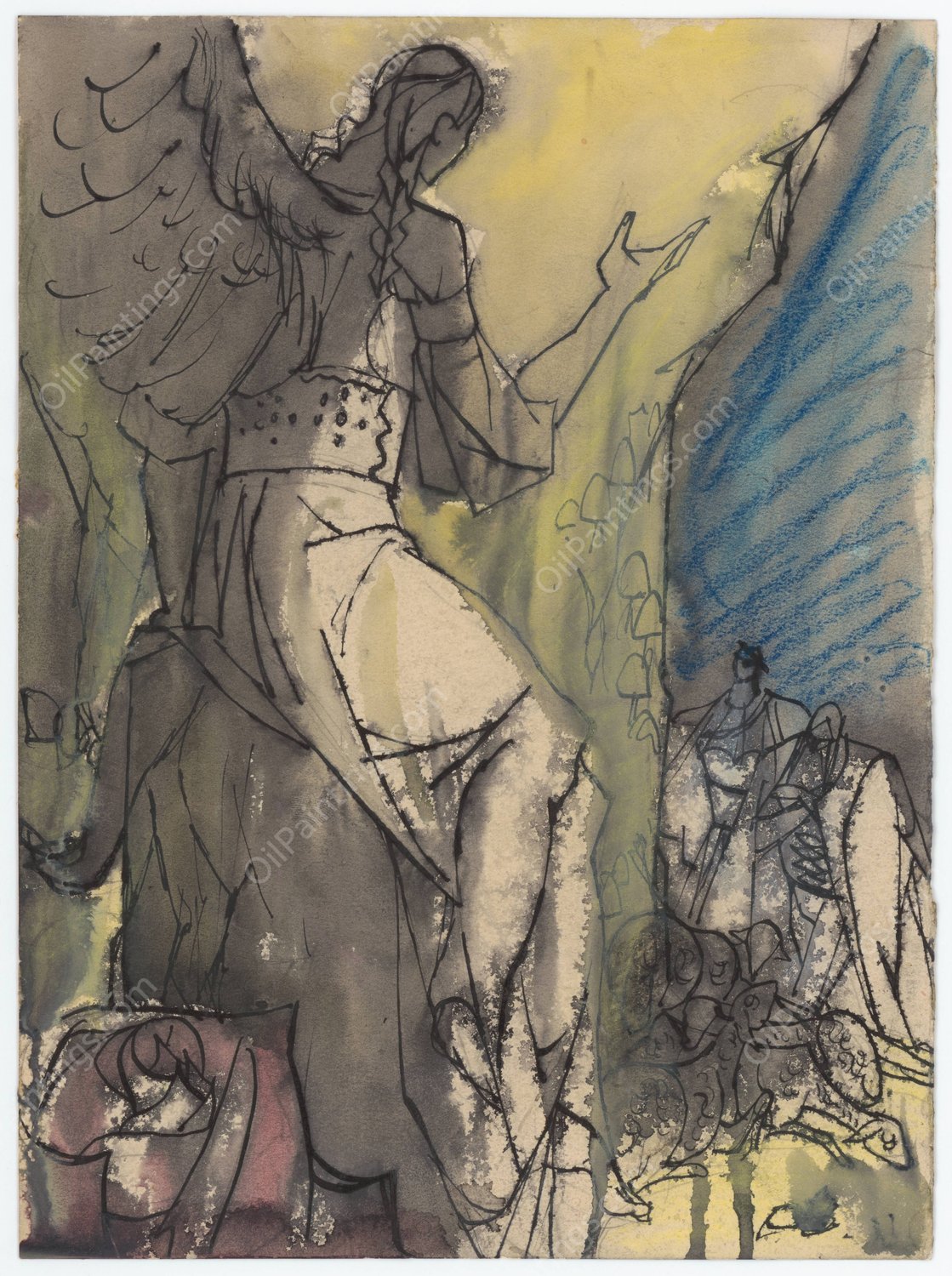 Design for a Full-Page Illustration by Jan Novak - Hand-Painted Oil Painting Reproduction