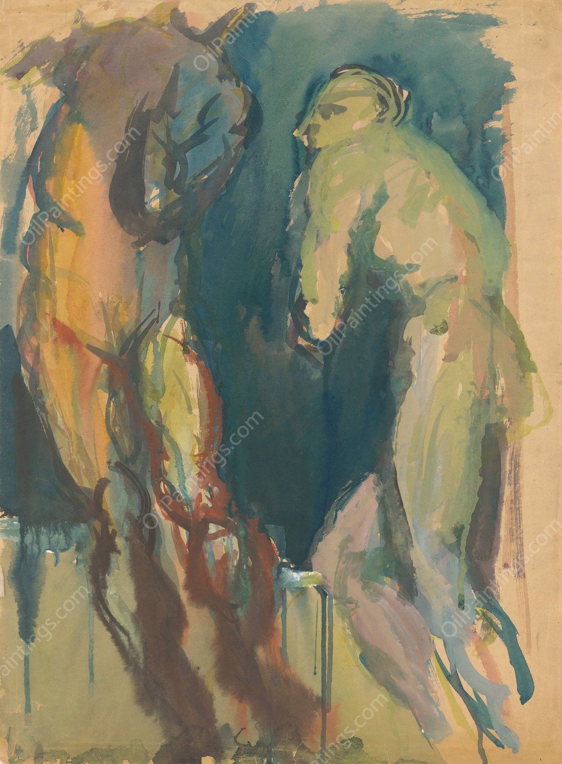 Twosome by Jan Novak - Hand-Painted Oil Painting Reproduction