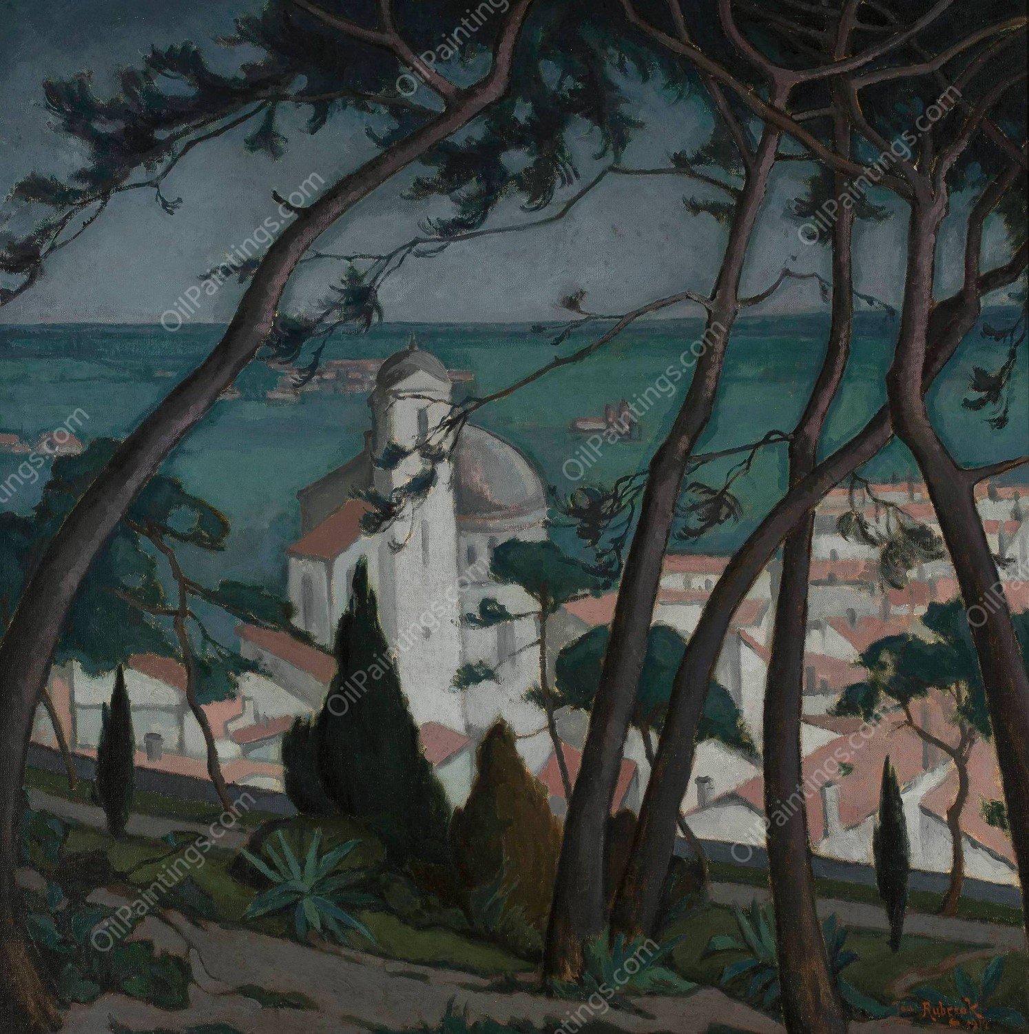 Landscape  by Jan Rubczak - Hand-Painted Oil Painting Reproduction