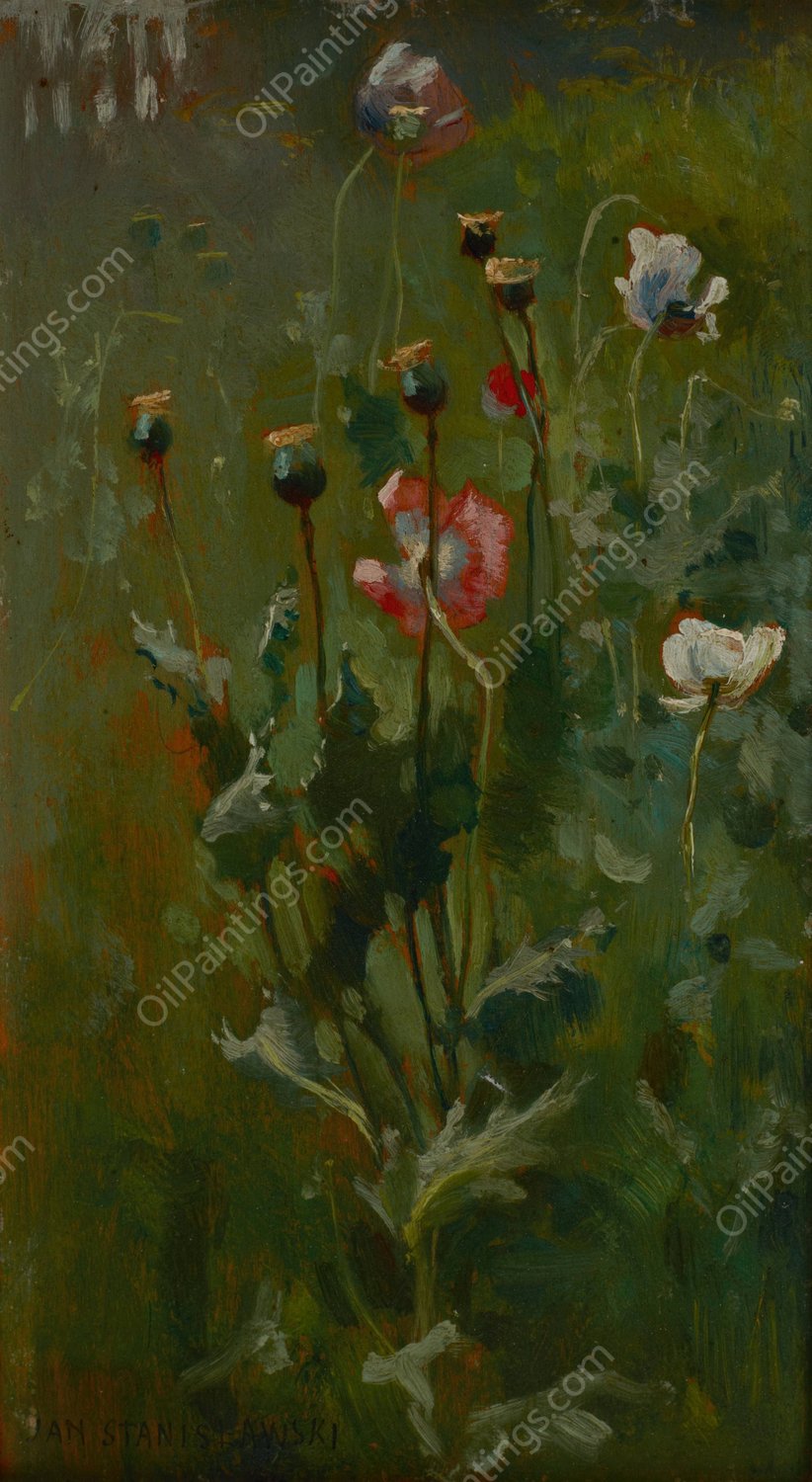 Poppies in Bloom  by Jan Stanislawski - Hand-Painted Oil Painting Reproduction